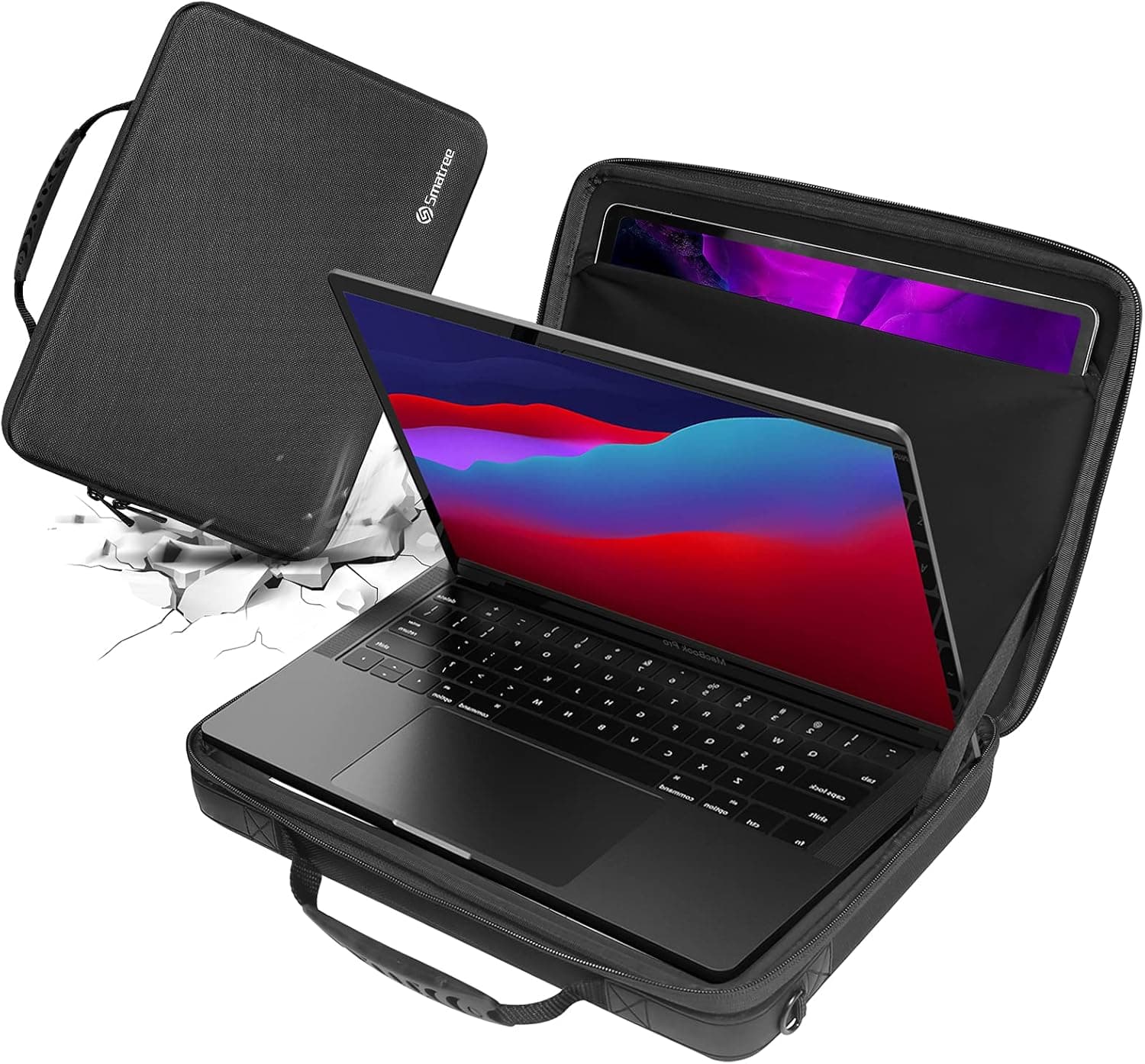 Smatree 13inch Hard Laptop Should Bag Compatible for 13-13.6inch Macbook Air 2022,14inch Macbook Pro 2021/12.9inch Apple iPad with Keyboard, Macbook Air 13.6 inch Carrying Case