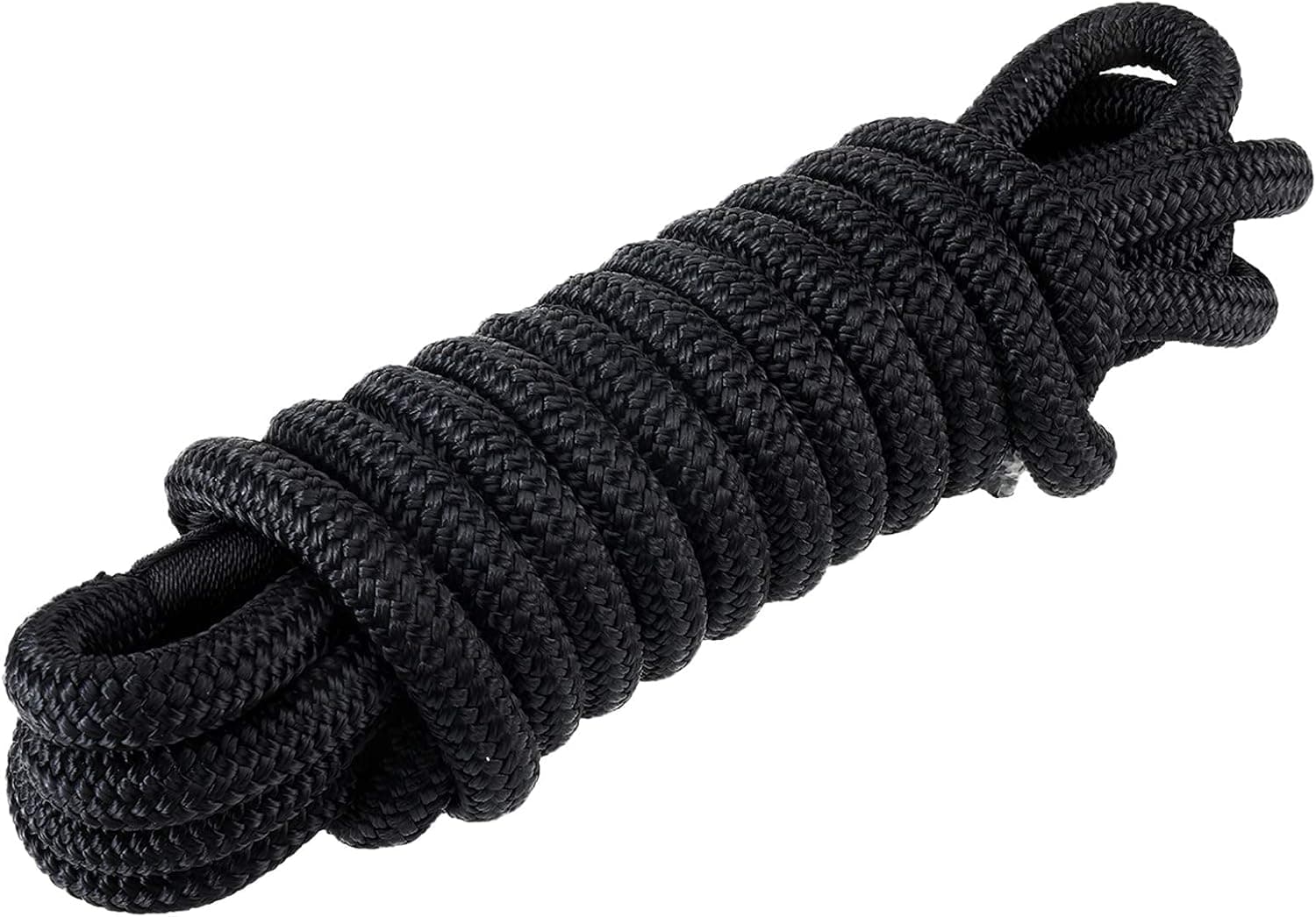 Amarine Made Double Braided Nylon Dock Lines 9500 lbs Breaking Strength (L:30 ft. D:3/4 inch Eyelet:12 inch) Marine Mooring Rope Boat Dock Lines Working Load Limit:1900 lbs
