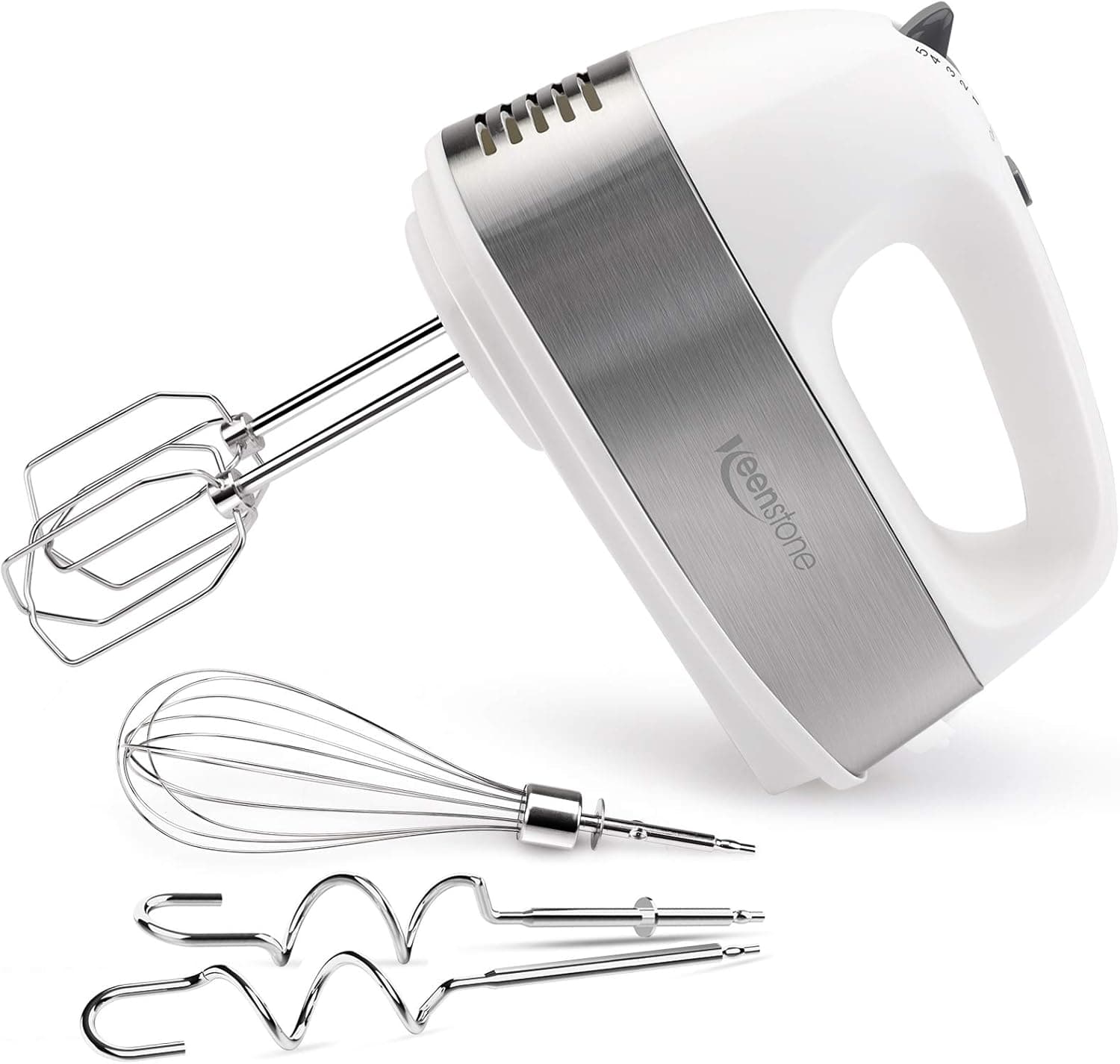 Hand Mixer Electric, Keenstone 5 Speed Kitchen Handheld Hand Mixers with 5 Stainless Steel Accessories Use for Cream and Cake