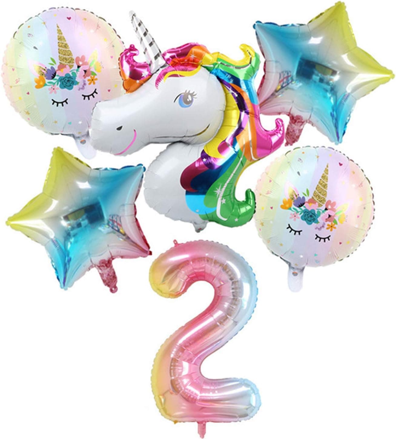 Unicorn Birthday Party Balloons Decorations for Girls 2rd Party, Large Unicorn Balloons Party Supplies (2)