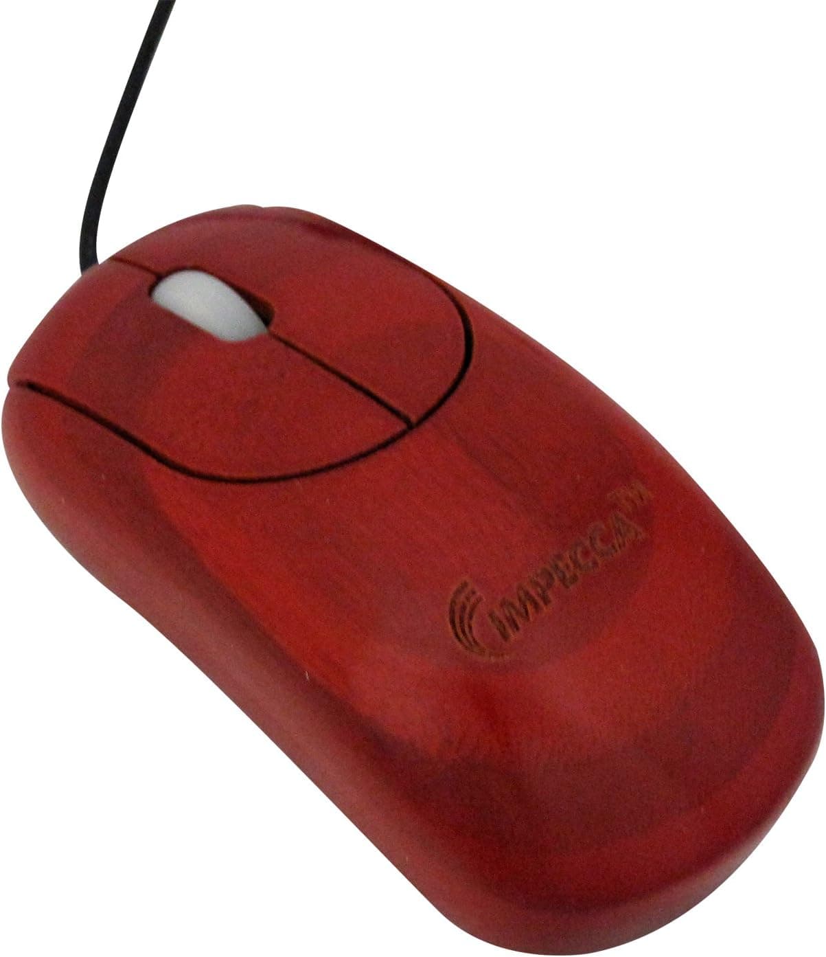 Impecca Bamboo Designer Custom Carved USB Mouse, Cherry Color WMB105
