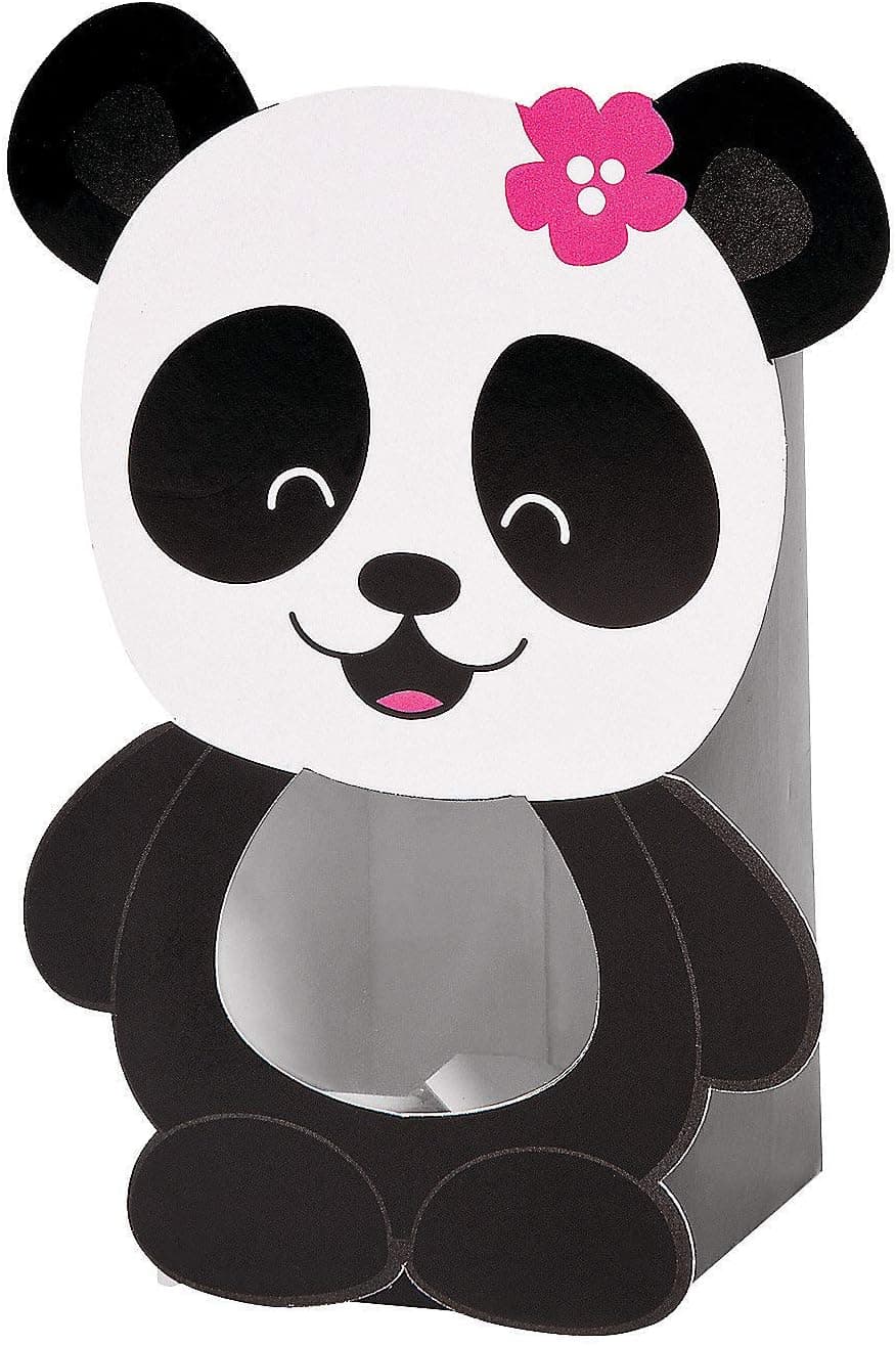PANDA PARTY CELLO TREAT BOXES - Party Supplies - 12 Pieces