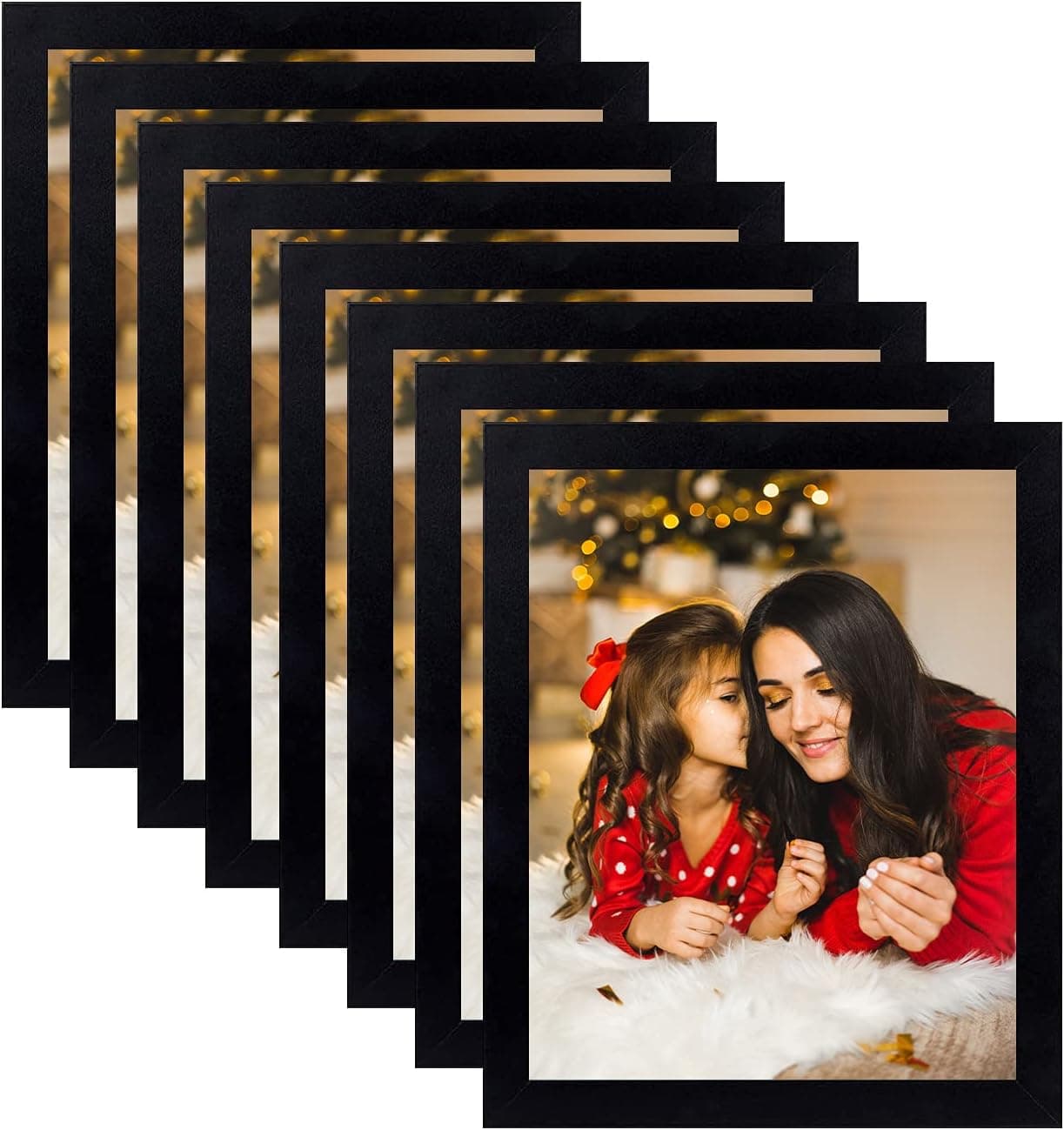 AUEAR, 8x10 Picture Frame, Gallery Photo Frames Collage with Acrylic Glass, Wall or Tabletop Display (Black, 8-Pack)