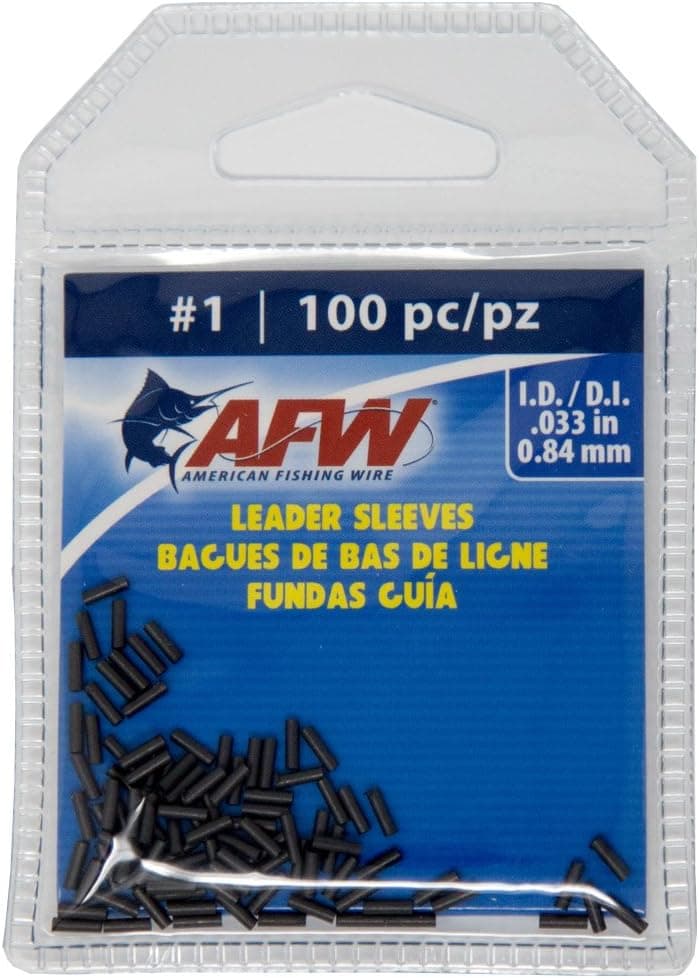 AFW American Fishing Wire Single Barrel Copper Crimp Sleeves Leader Size 1 100pc