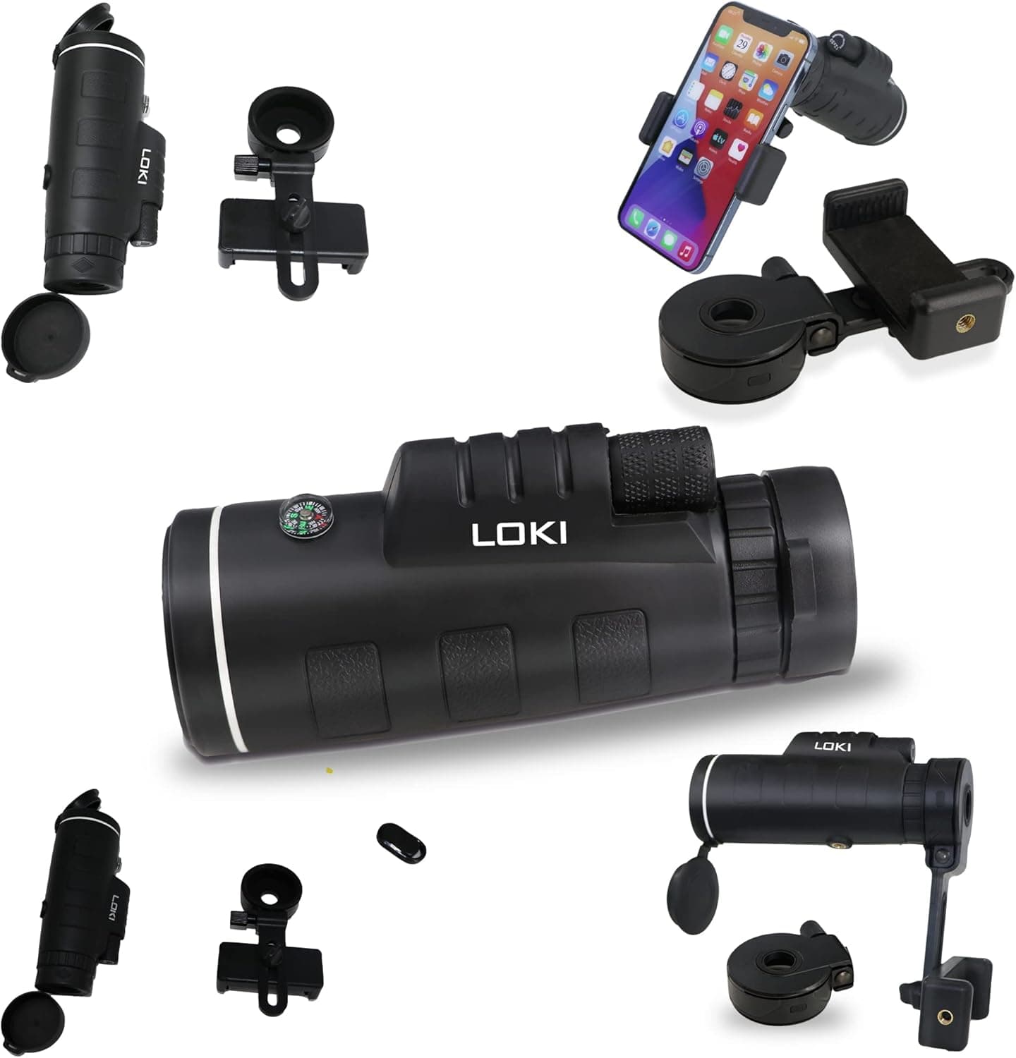 High-Definition Monocular Telescope with Night Vision, High Power Monocular, Quick Smartphone Holder, Prism for Wildlife Bird Watching, Hunting, Camping and Traveling Wildlife Scenery
