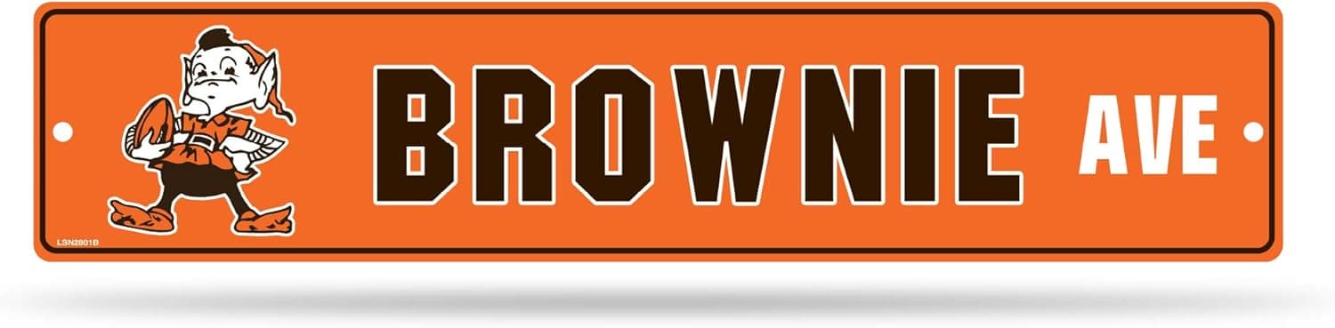 Rico Industries NFL Cleveland Browns Street Sign, 5 x 24-inches