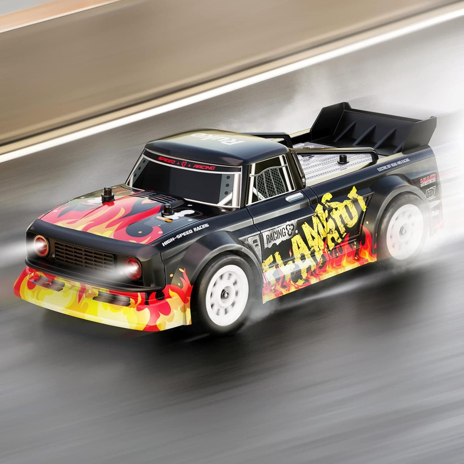 Ruko 1601pro High Speed 4WD RC Rally Racing and Drift Car for Adults and Kids, 40KM/H on Road Remote Control Car RC Truck with 2 Batteries, 1/16 2.4Ghz RTR Vehicle RC Crawler with Headlights