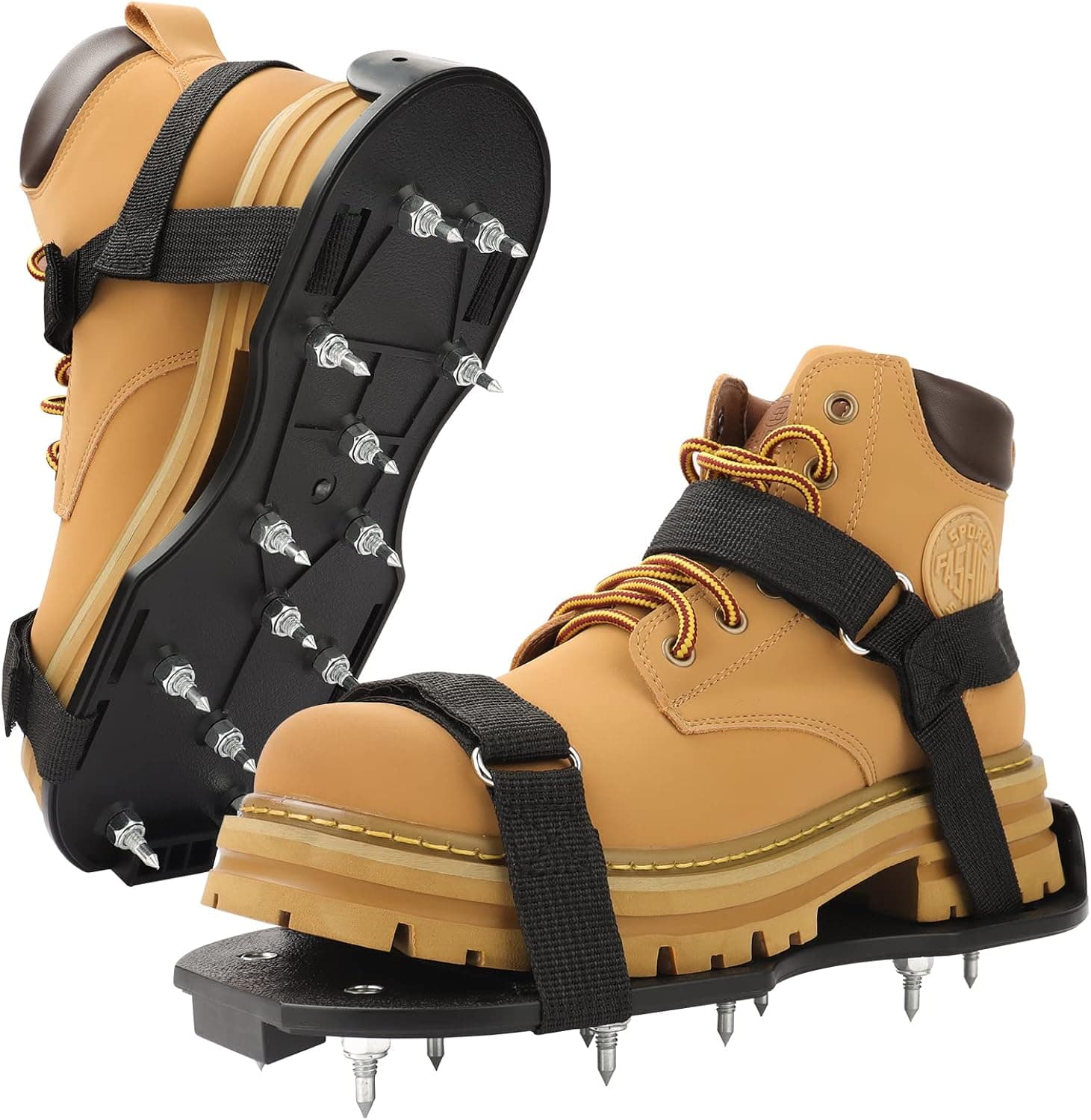 Grarg Gunite Spiked Shoes, Fully Assembled Epoxy Shoes with 3/4" Short Spikes Perfect for Epoxy Floor, Overlays, Cover Installation