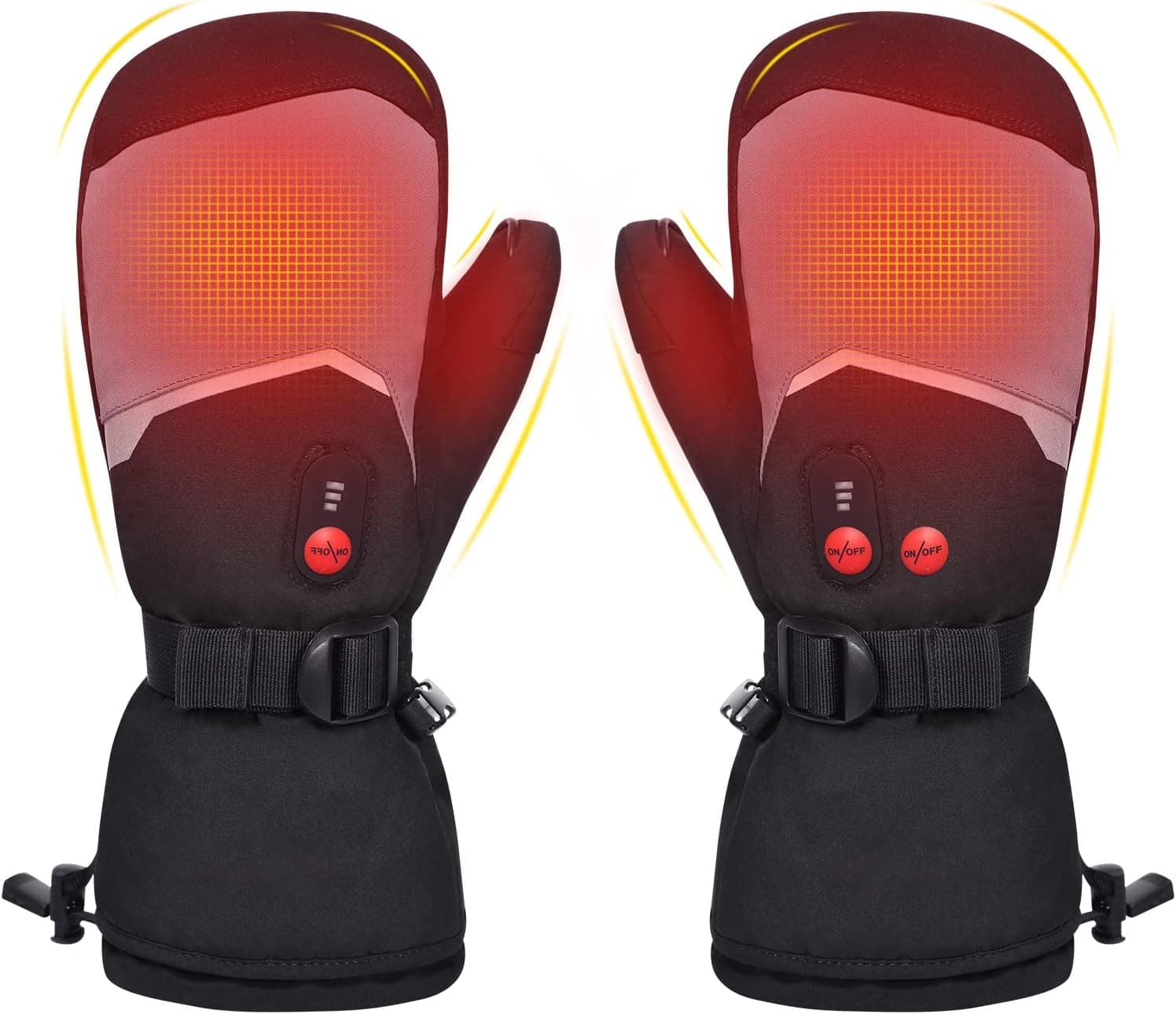 day wolf Heated Gloves, Men Women 7.4V 2200mAh Electric Rechargeable Battery Gloves Mitten for Winter Sports Ski Snowboard Camping Hiking Heated Motorcycle Gloves