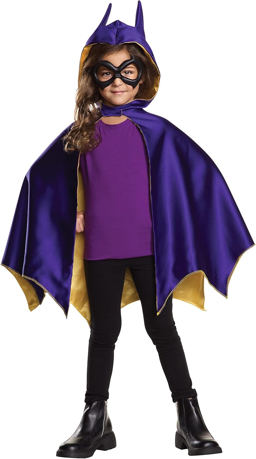DC SuperHero Batgirl Hooded Cape And Mask Set Costume for Kids