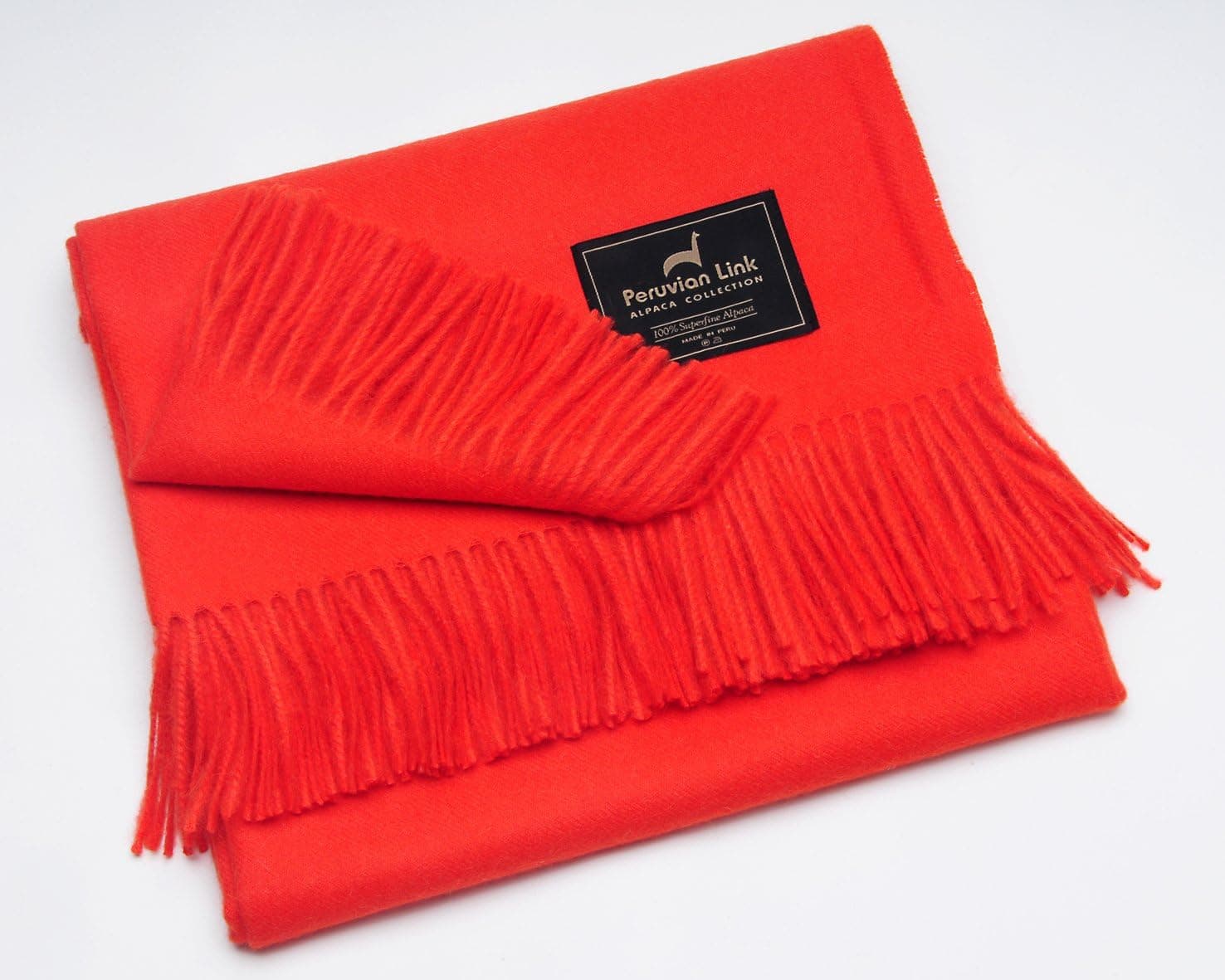 100% Alpaca Superfine Blanket Tangerine