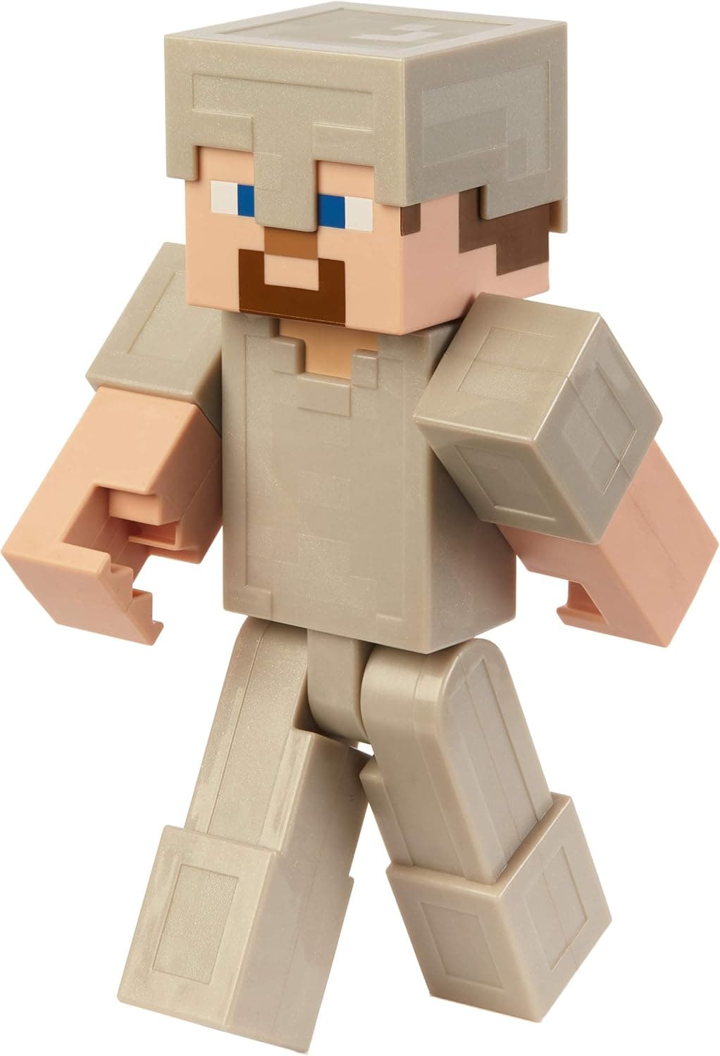 Minecraft Large Steve in Iron Armor Figure Toy Based on Minecraft Video Game, 8.5-in Poseable Character Great for Active Play, Trading, and Collecting, Adventure Toy for Boys and Girls Age 6 and Up.