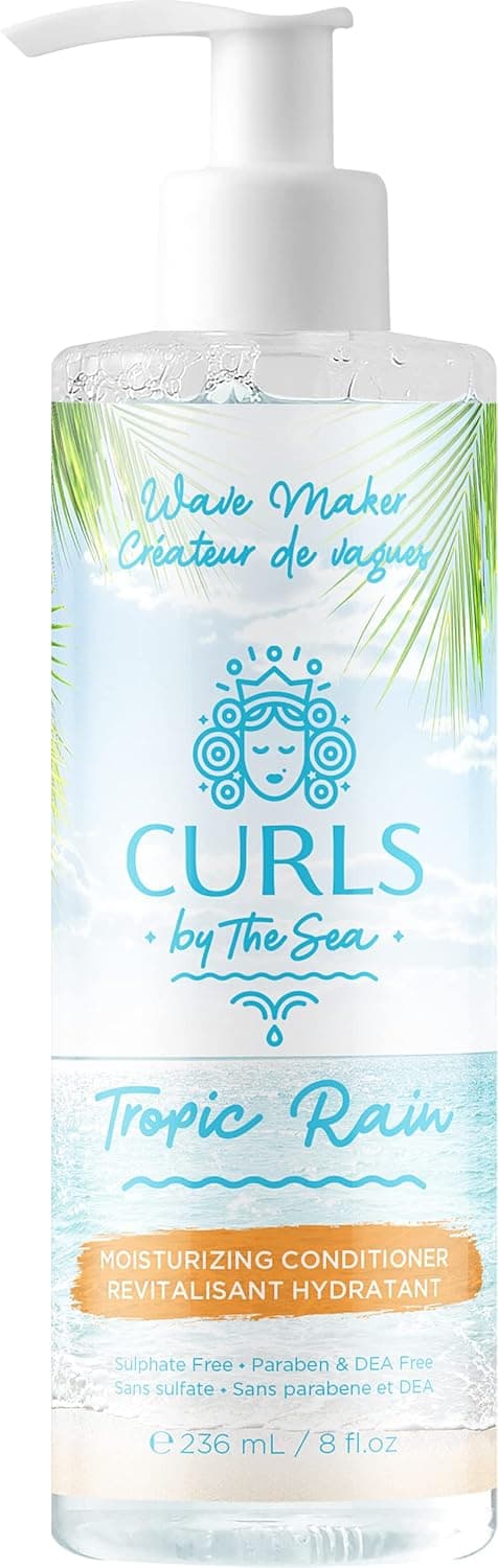 Tropic Rain Curl Enhancing and Moisturizing Conditioner, Hair Conditioner for Natural Curls and Waves, 8oz Pump (236ml) - Curls by the Sea