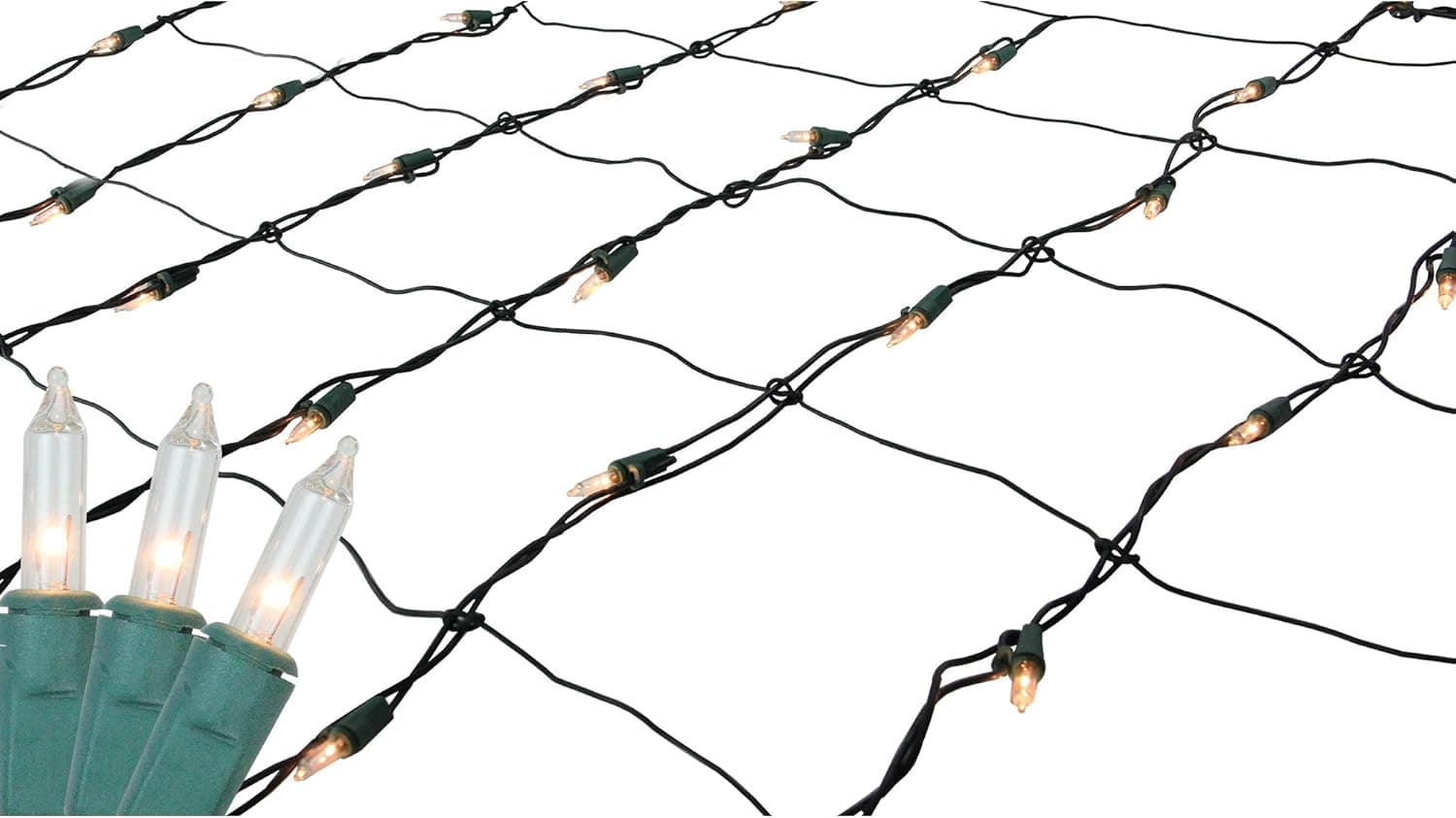 Northlight 4' x 6' Clear Mini Net Style Christmas Lights, Green Wire