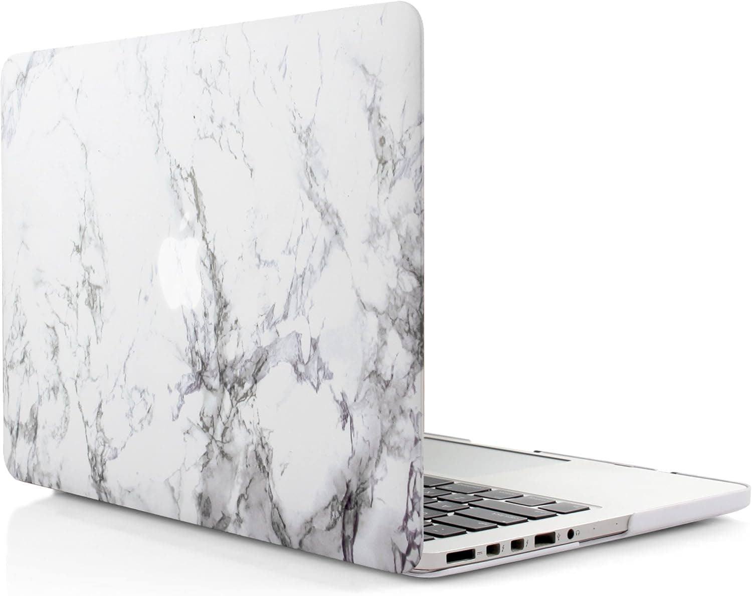 iDOO Soft Touch Hard Shell case ONLY for MacBook Pro 13 inch with Retina Display NO CD Drive (A1425/A1502) - White Marble