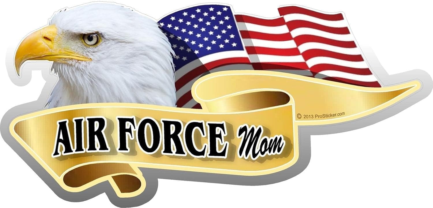 ProSticker 931 (One) 3" X 6" American Pride Series Air Force Mom Bald Eagle Decal Sticker