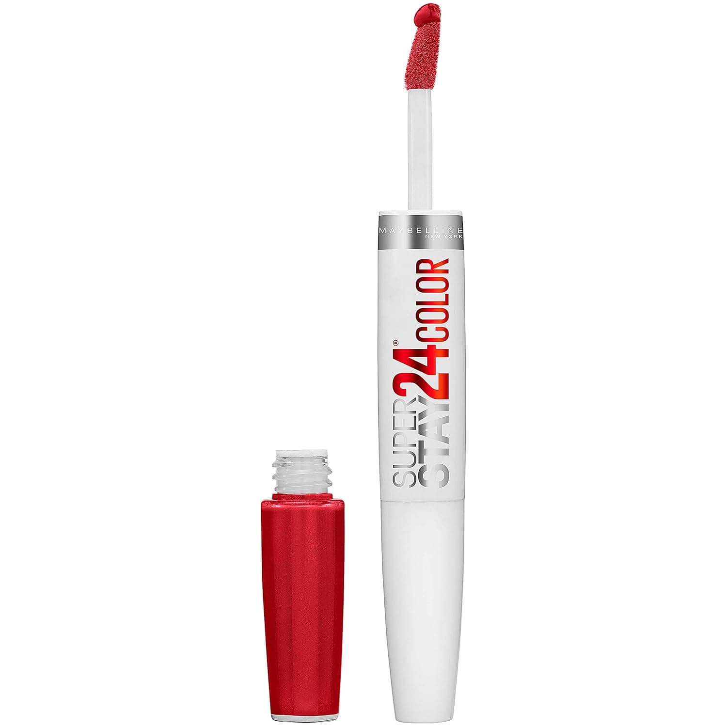 Maybelline New York Super Stay 24, 2-Step Liquid Lipstick Makeup, Long Lasting Highly Pigmented Color with Moisturizing Balm, Eternal Cherry, Cherry Red, 1 Count