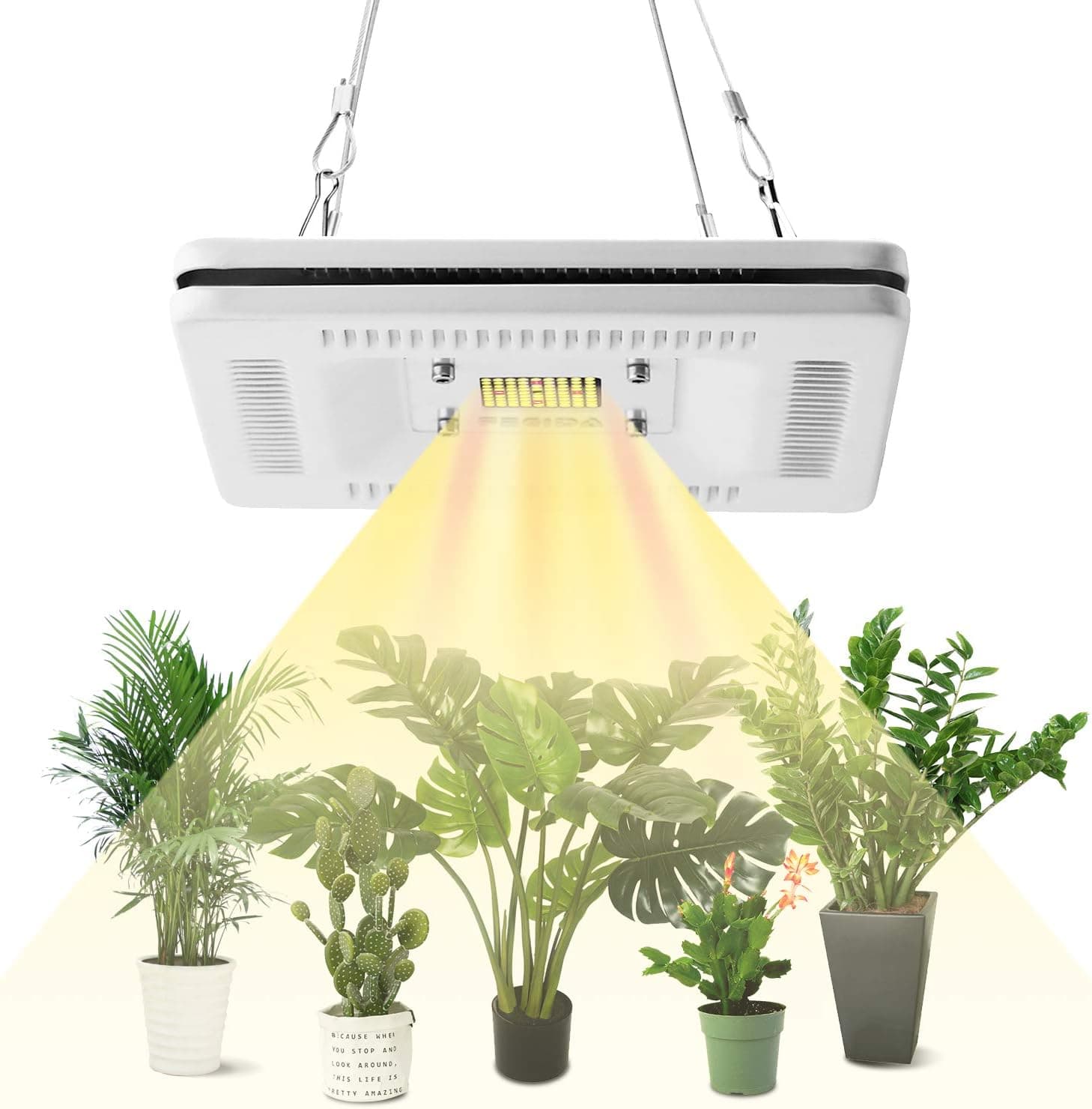 Sunlike LED Grow Light for Indoor Plants, 300W CFL HPS Grow Lights Equivalent, Waterproof LED Panel Plant Grow Light, Premium Full Spectrum Grow Lamp for All Growth Stages
