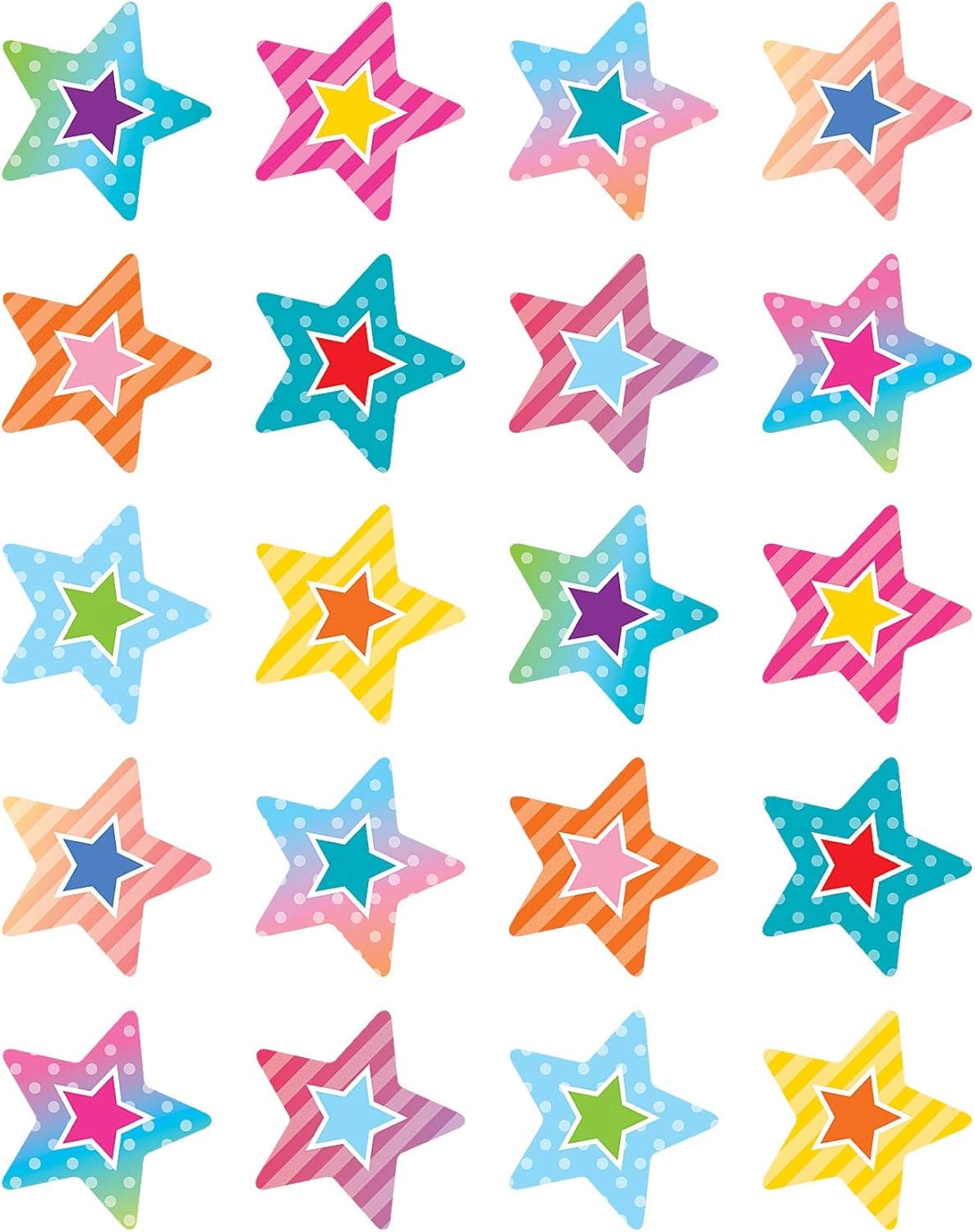 Colorful Vibes Stars Stickers
