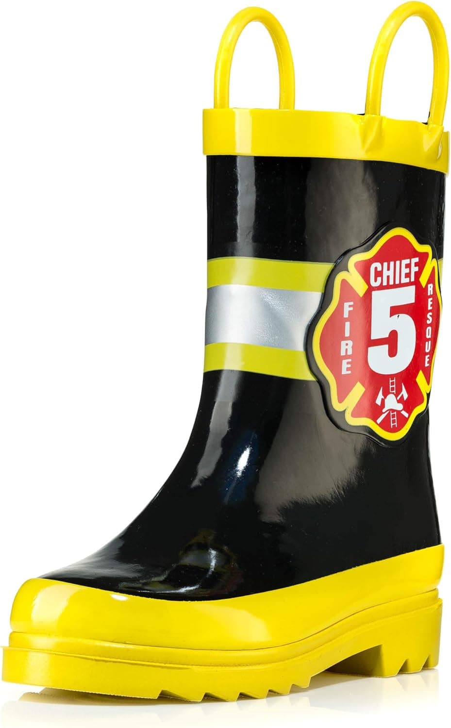 Puddle Play Toddler and Kids Waterproof Rubber Rain Boots with Easy-On Handles Boys and Girls Colors and Designs
