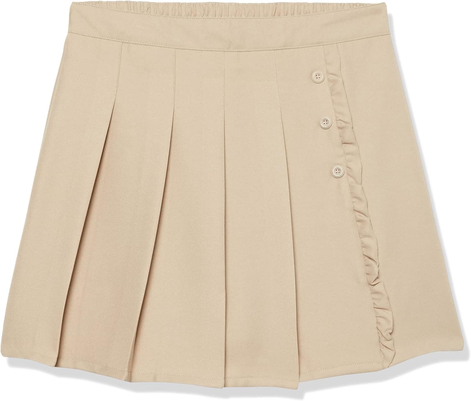 Nautica Girls' School Uniform Pleated Pull-on Scooter Skirt with Undershorts, Knit Waistband