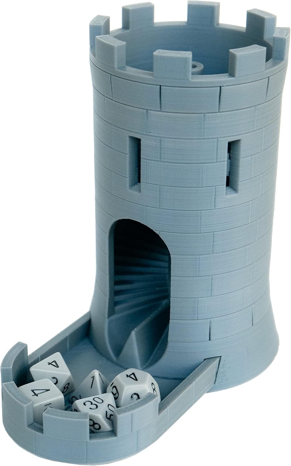 STAHLHAMMERS Dice Tower & Tray for Rolling and Randomizing Dice for DND, Pathfinder, and Other D&D RPG Games, Gray (dt-01)