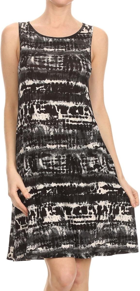 RENEEC. Women's Vivid Print Sleeveless Mini Urban Short Dress - Made in USA