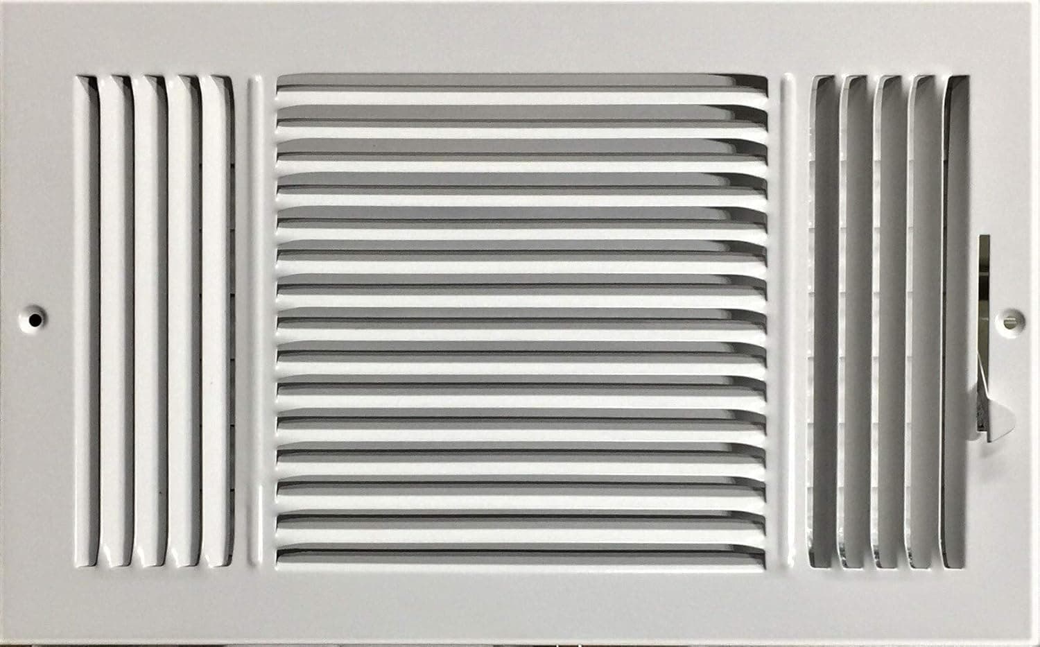 Three-way Steel Ceiling/sidewall register 14" X 8" (Duct Opening) Outside dimension 15.75"x9.75"