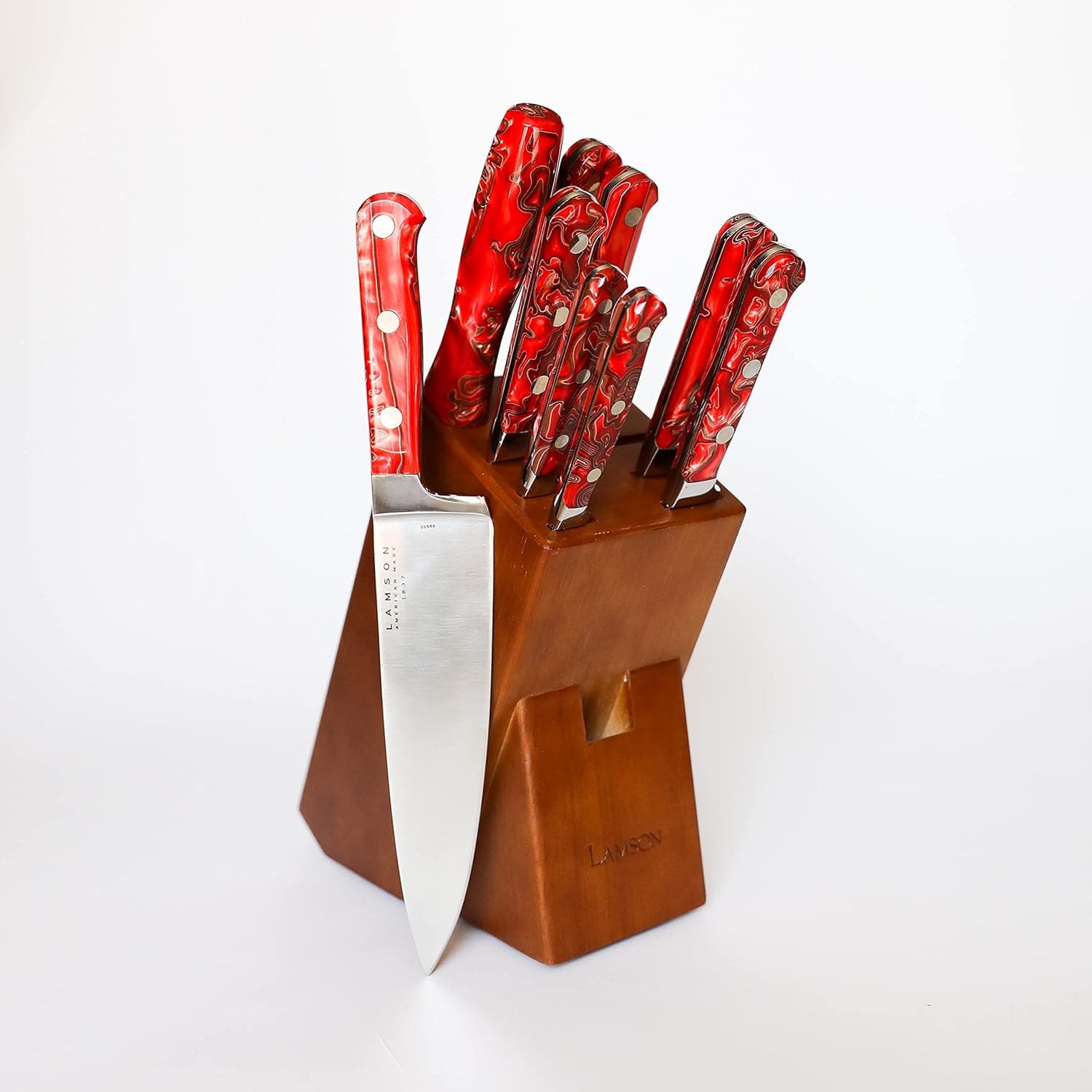 Lamson Fire Forged 10-Piece Block Set, Walnut