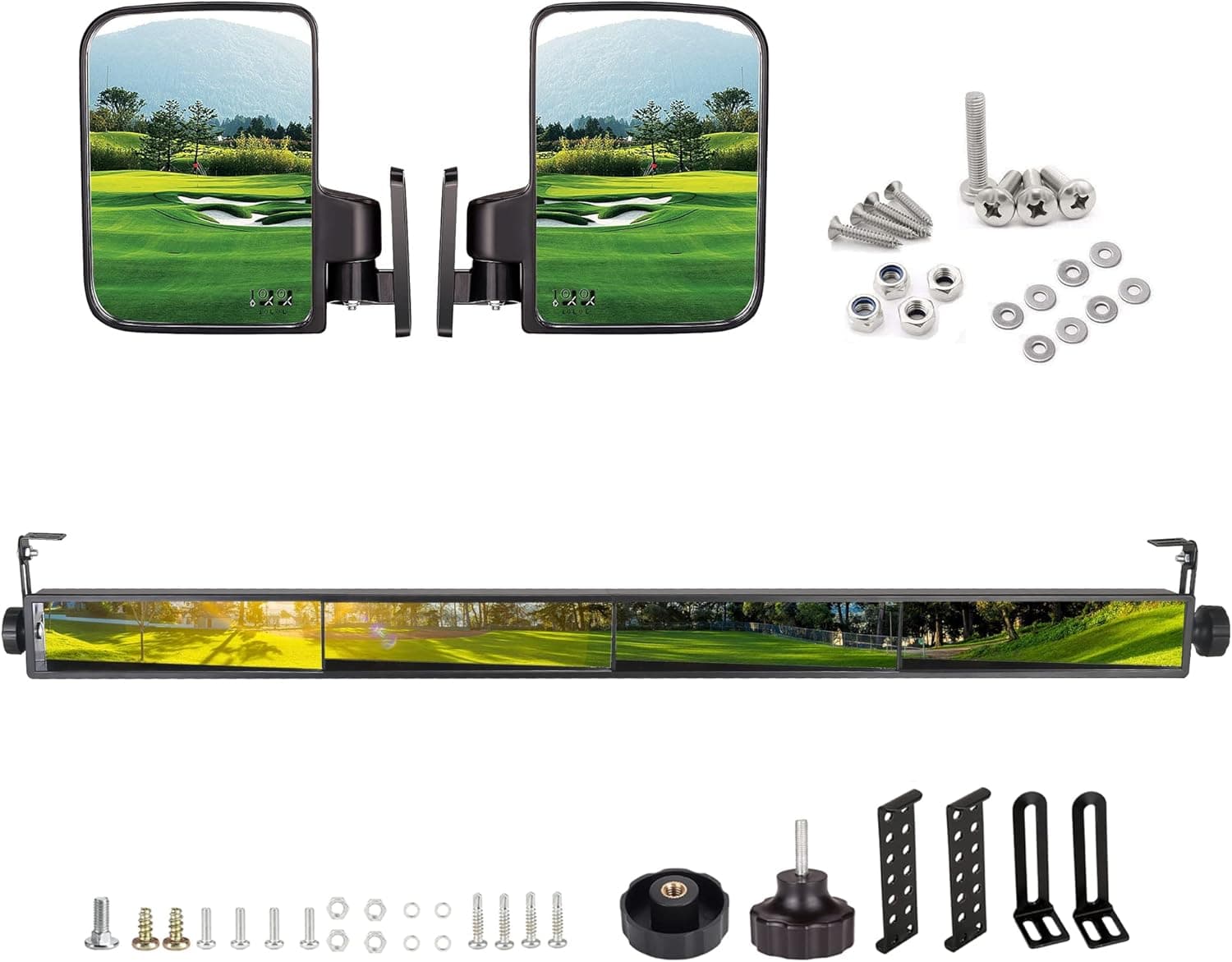 10L0L Golf Cart Mirror, Side Mirror and Rear View Mirror for Yamaha EZGO Club Car