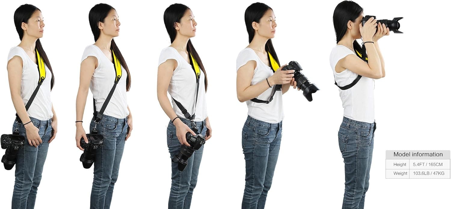 Koolertron New Strap Camera Single Shoulder Sling Strap Belt for Canon Nikon Sony Camera (Yellow)