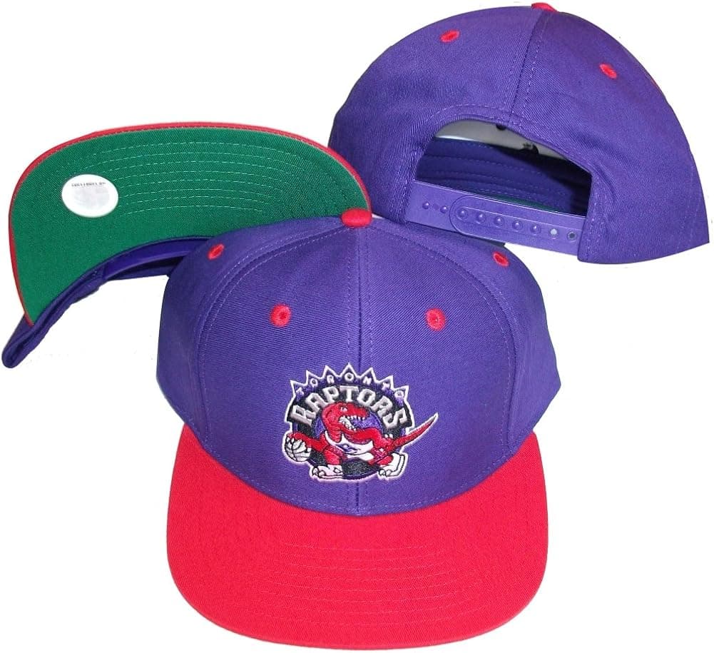 Toronto Raptors Purple/Red Two Tone Snapback Adjustable Plastic Snap Back Hat / Cap