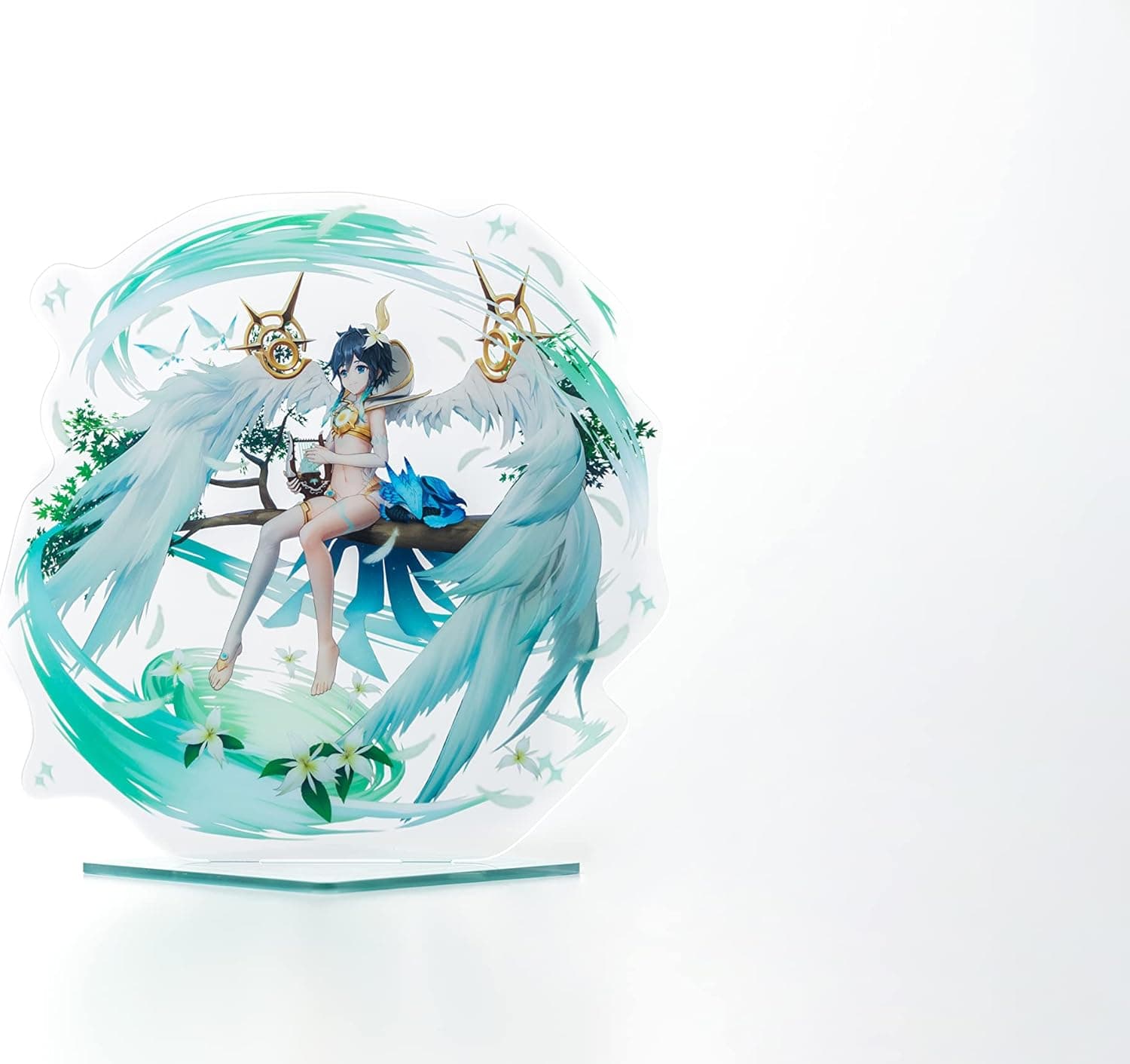 Genshin Impact Barbatos Venti Stand Figure - Exquisite and Colorful Venti Archon Form Character Design for Game Fans Collections Acrylic Party Supplies Cake Topper Stand