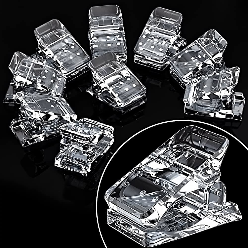 10PCS Nail Tips Clip for Quick Building Extension Clamp, Nail Clips for Nail Forms Plastic Transparent Finger Extension Clip UV LED Builder Clamps DIY Manicure Nail Art Tool