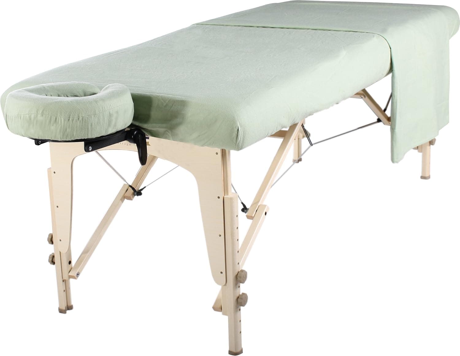 Master Massage Universal Massage Table Flannel Sheet Set 3 in 1 Table Cover, Face Cushion Cover, Table Sheet, Lily Green