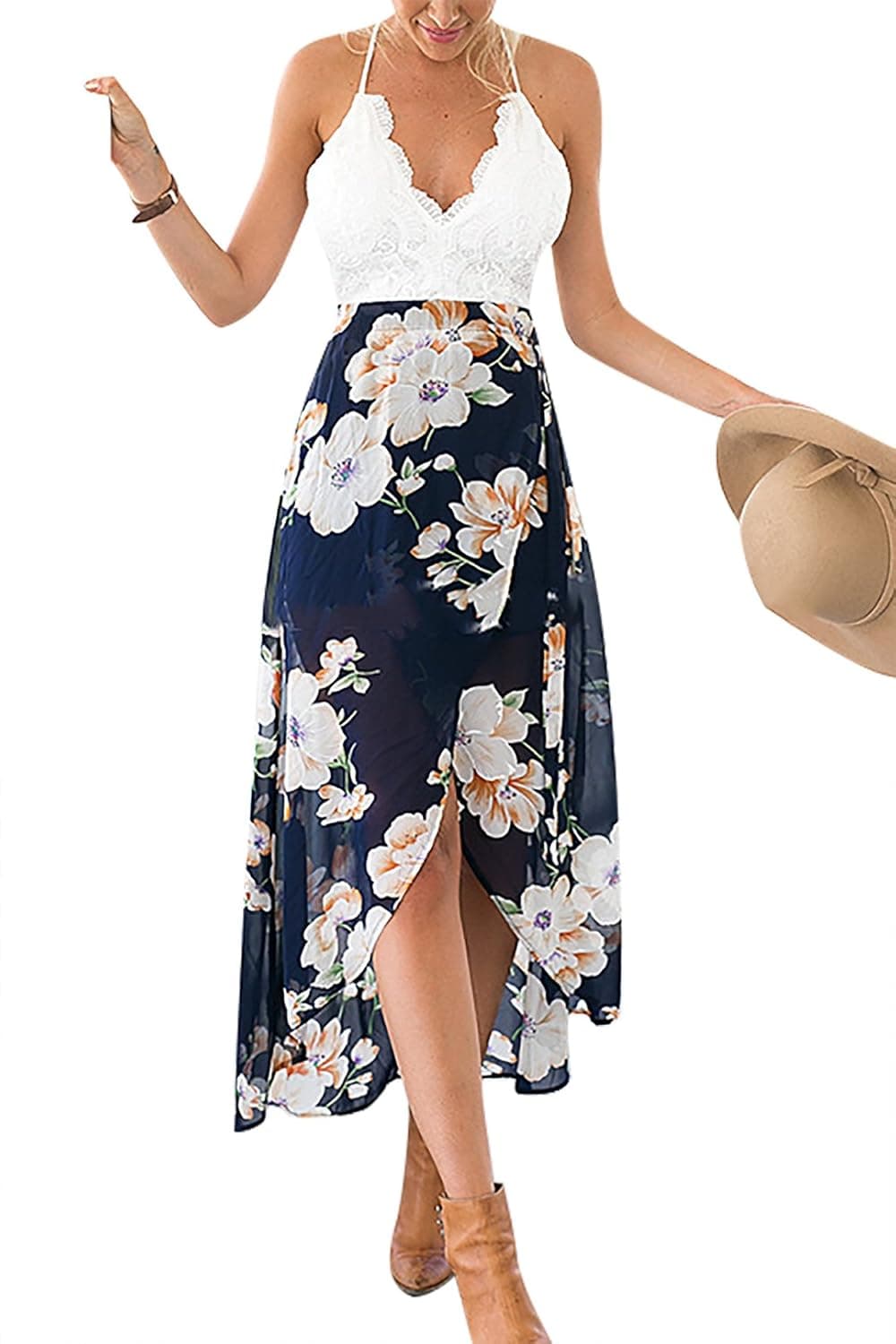 YOINS Summer Dresses for Women Off Shoulder Short Sleeve Plain Skater Formal Party Cocktail Dress