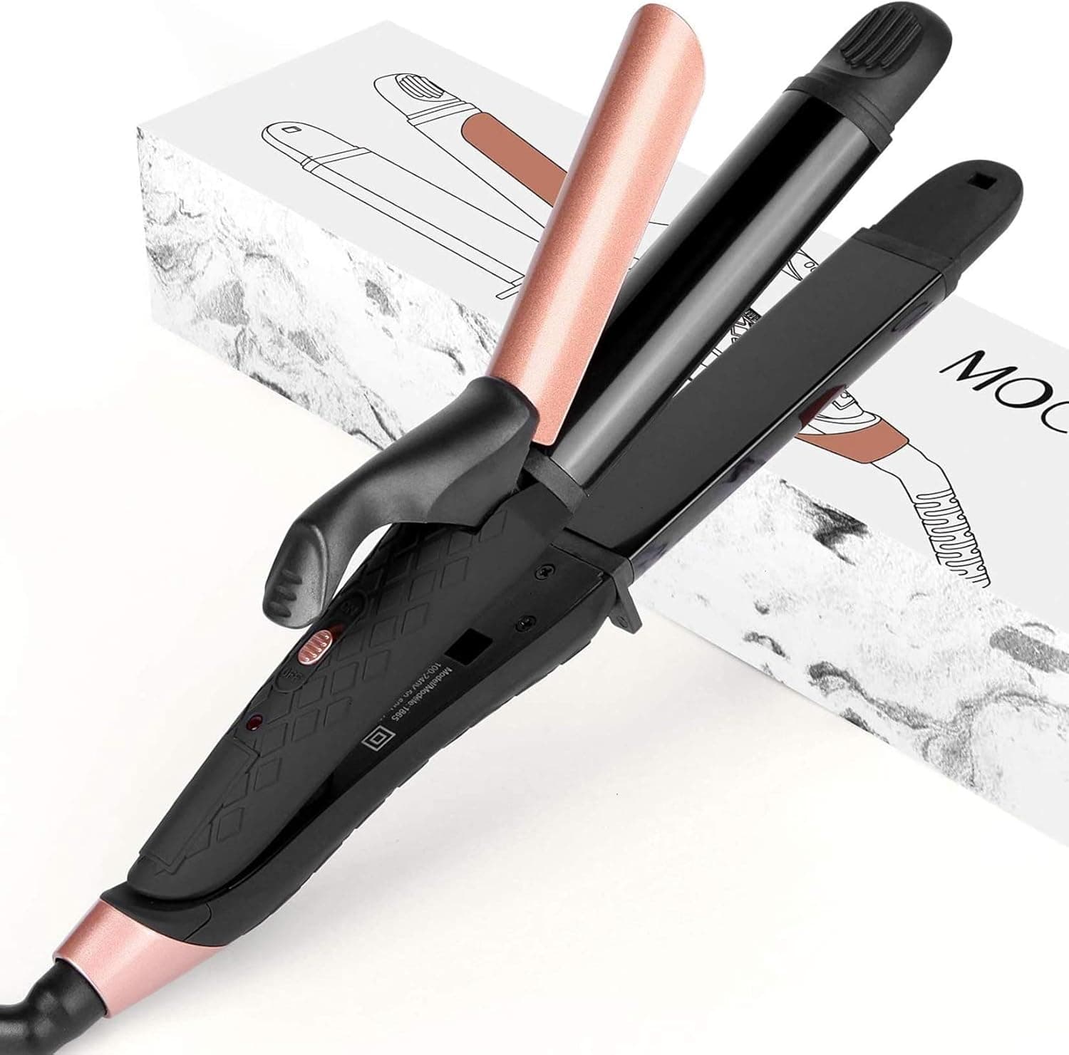 MOCREO Mini Curling Flat Iron for Travel, Travel Hair Straightener 2 in 1 (Black)