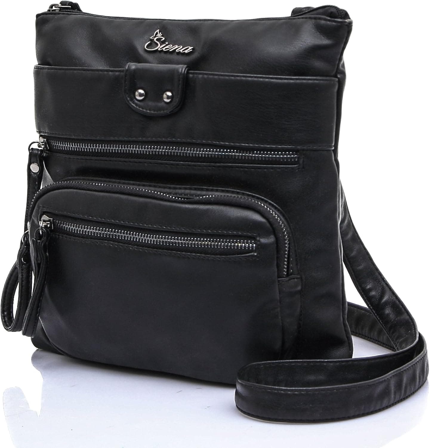 Siena Trendy Dual Zipper Soft Crossbody Bag MS002