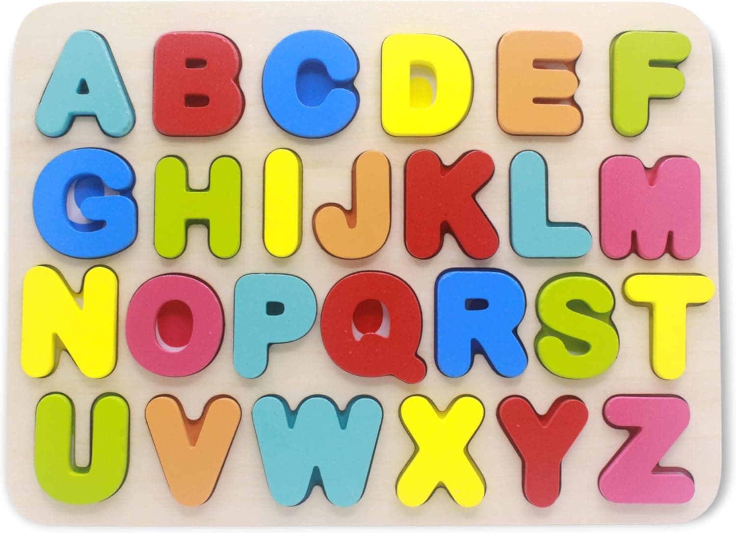You&Xi Toddler Puzzles for Kids Age 3-4 Years Old-Wooden Learning Alphabet Preschool Puzzles