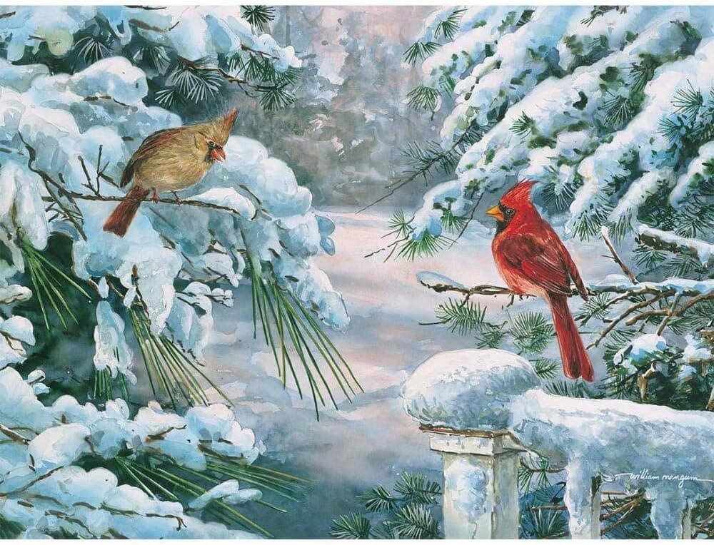 Heritage Puzzle Winter Companions by William Mangum - 550 Pieces - 24" x 18" Finished Size