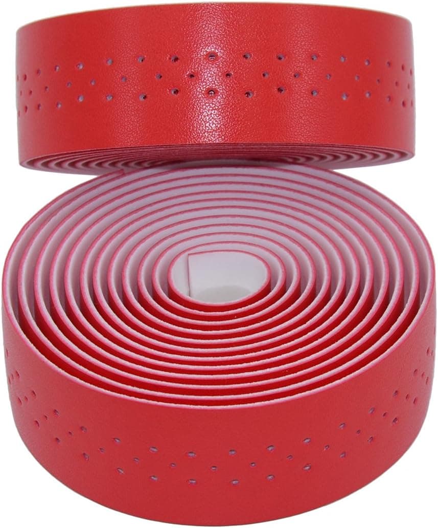 KINGOU Handlebar Tape Luxury PU Leather Bar Tape Fixed Gear/Road Bike Bar Wrap with 2 Reflective Plug