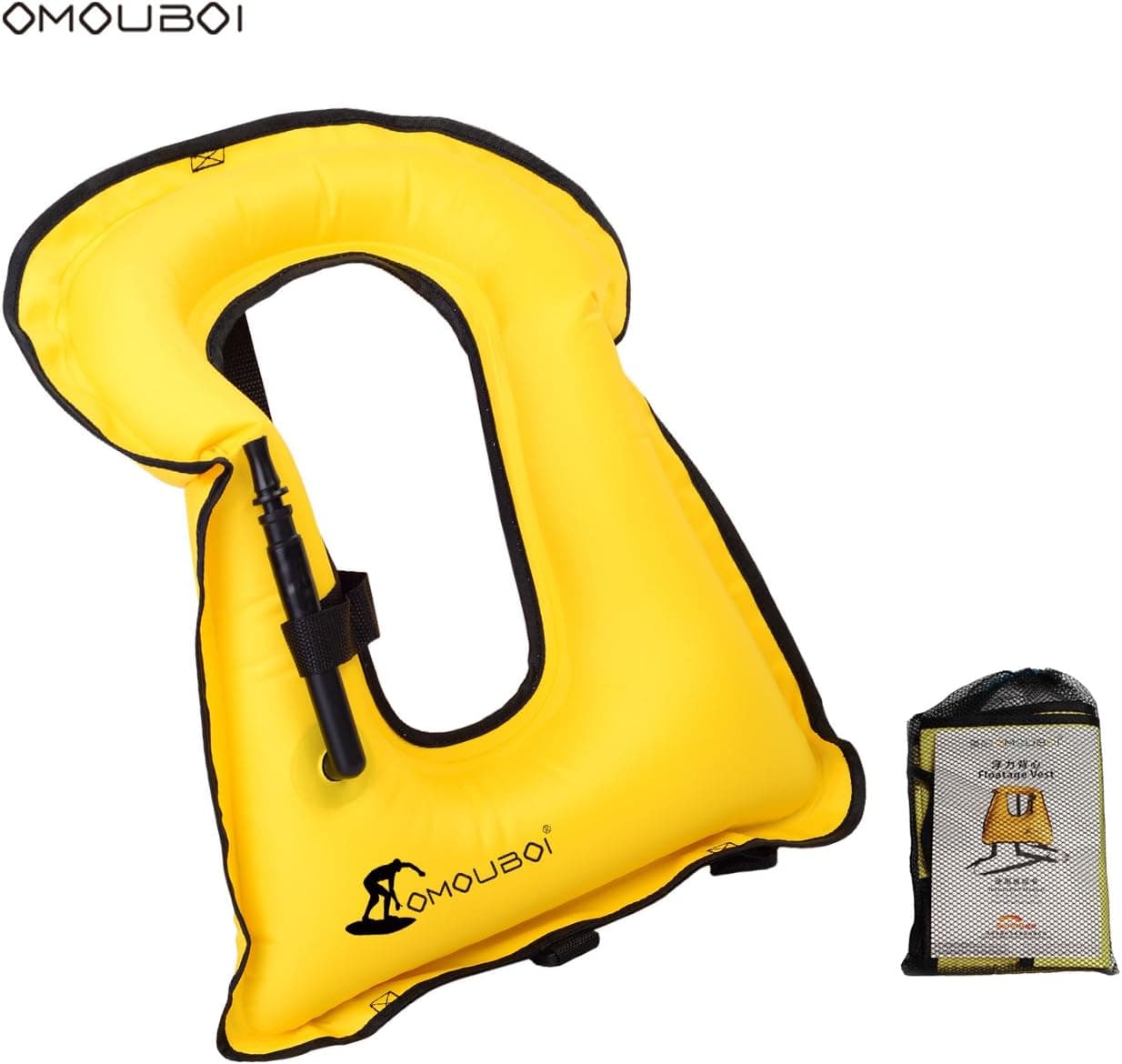 OMOUBOI Life Jacket Snorkel Vest Adult Inflatable Swim Snorkel Vest for Snorkeling, Suitable for 80-220lbs