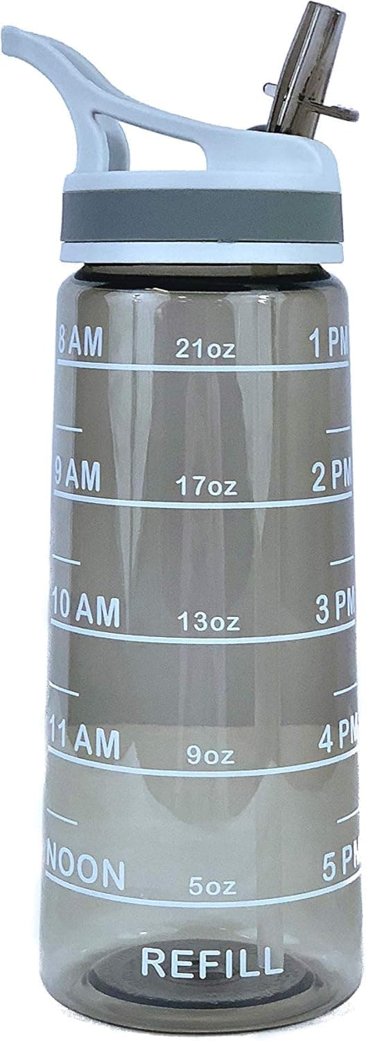 Wapacha Water Bottle with Time Marker, Large Non-Toxic Eco-Friendly BPA-Free Bottle, for Health and Fitness, Durable and Leakproof, 25 Oz