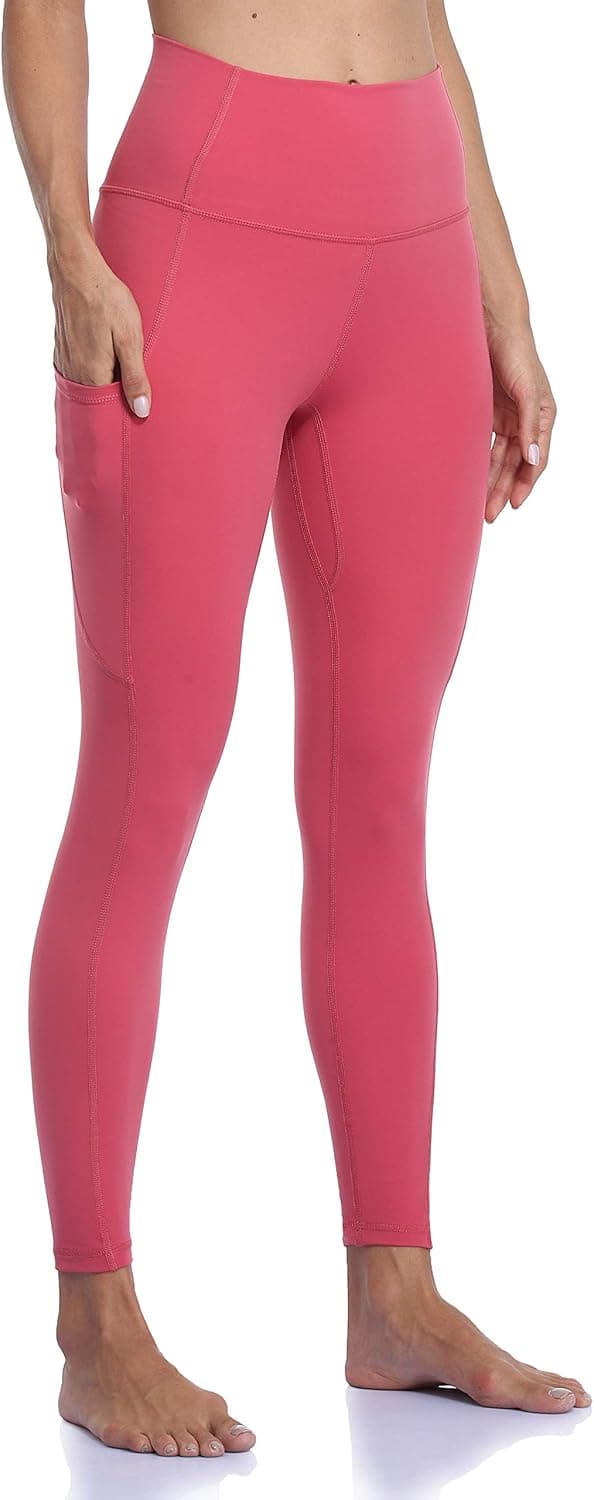 YUNOGA Women's High Waist Buttery Soft Athletic Yoga Pants 25" Inseam Leggings with Pockets