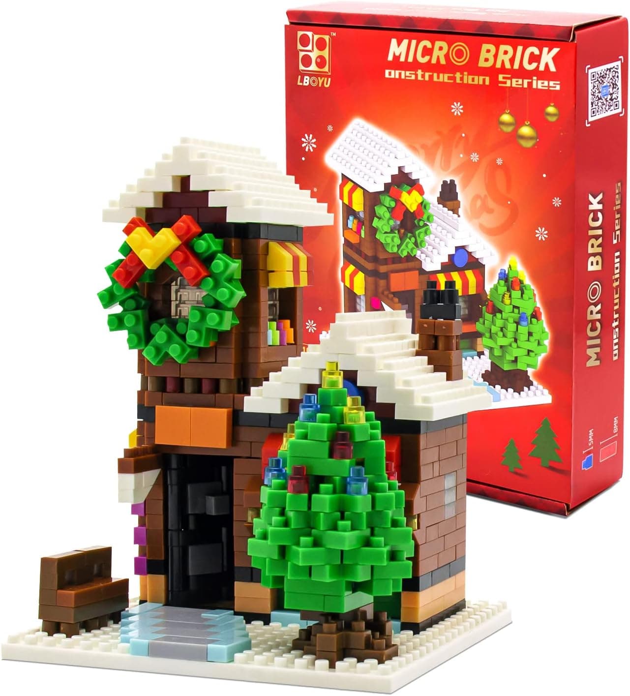 Christmas Building Blocks Kit Set- Christmas Store Street Scene Playset with Xmas Tree, Home Decoration Display Toy, Holiday Birthday Gifts for 9+ Kids, Adults, Boys, Girls, 760 Pieces Small Bricks