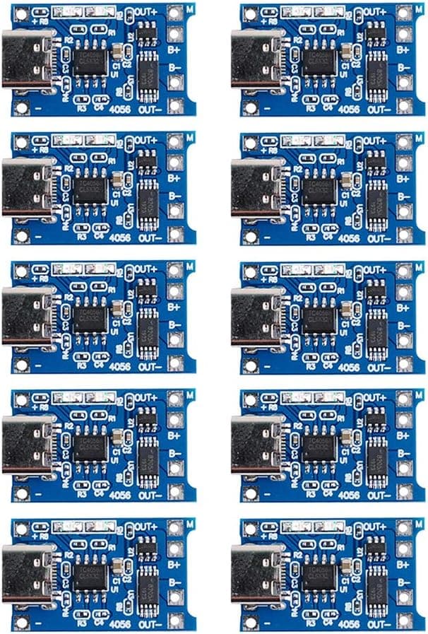 Geekstory 10PCS 5V 1A Type-C Lithium Battery Charger Module for 18650 Lithium Batteries Interface TP4056
