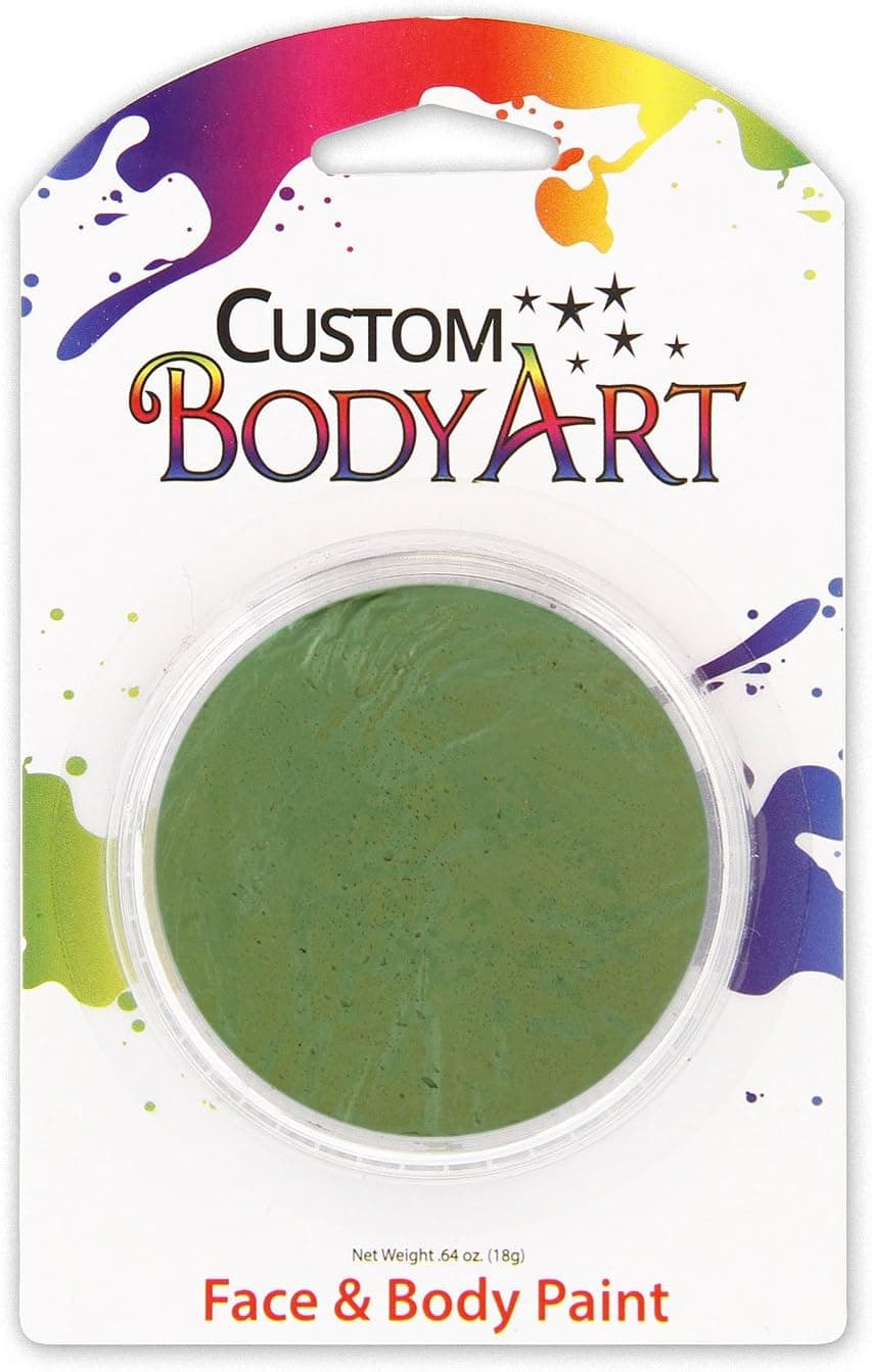 Custom Body Art Large 18ml Face Paint Color Single Colors 1-Each (Green) - Great for Parties, Halloween & Birthdays