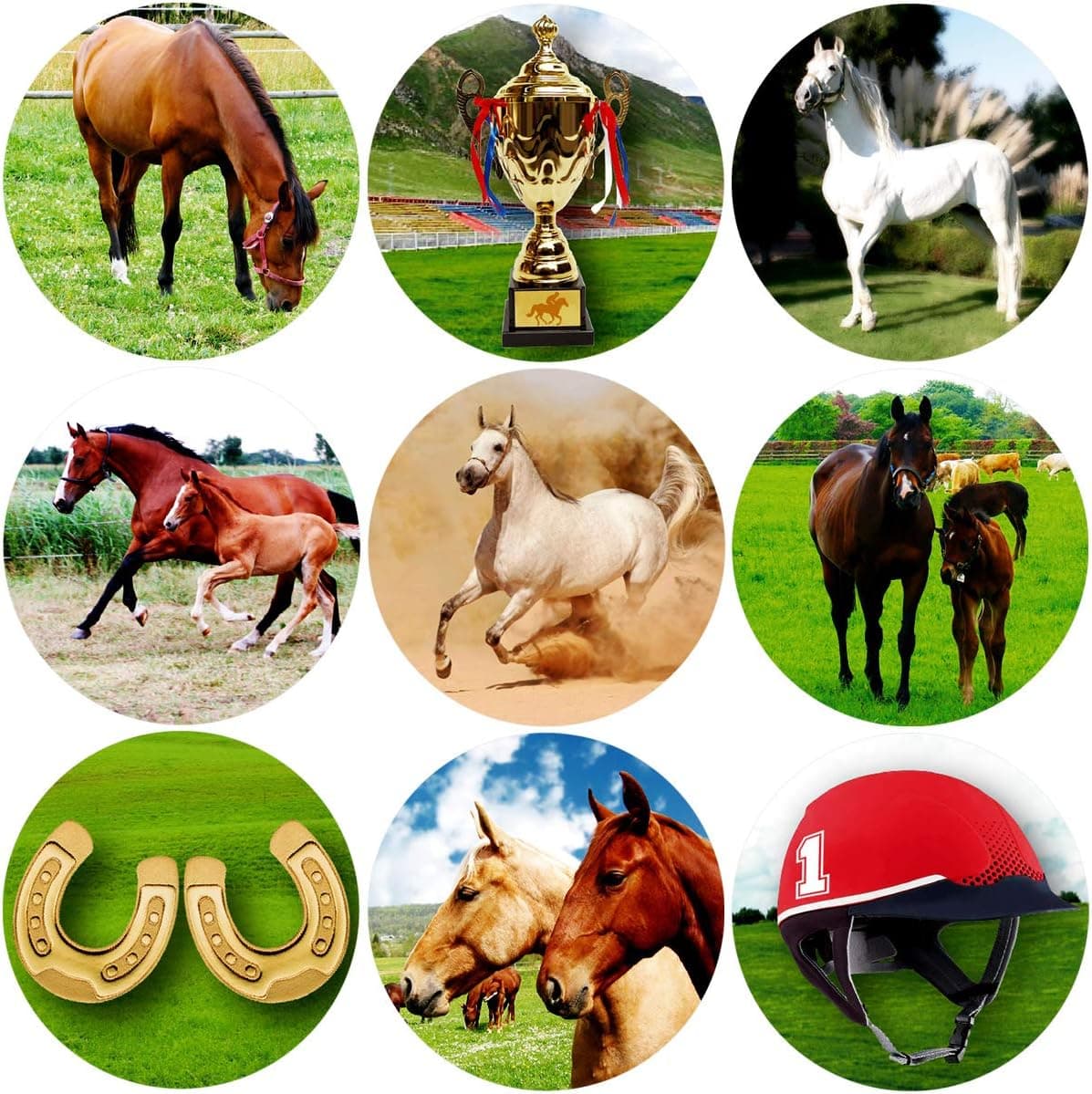 Horse Stickers Perforated 200Pcs Per Roll for Kids Birthday Party