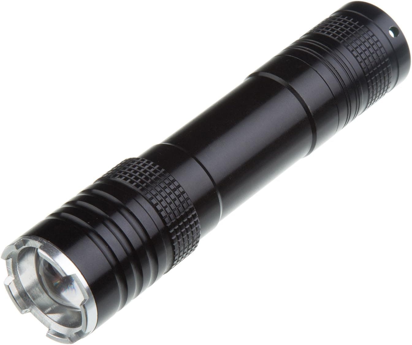 Flashlight, Adjustable Focus 5W LED Flashlight Torch Super Bright 430 Lumen - Black YUKIER (Battery Not Included) (BLACK)