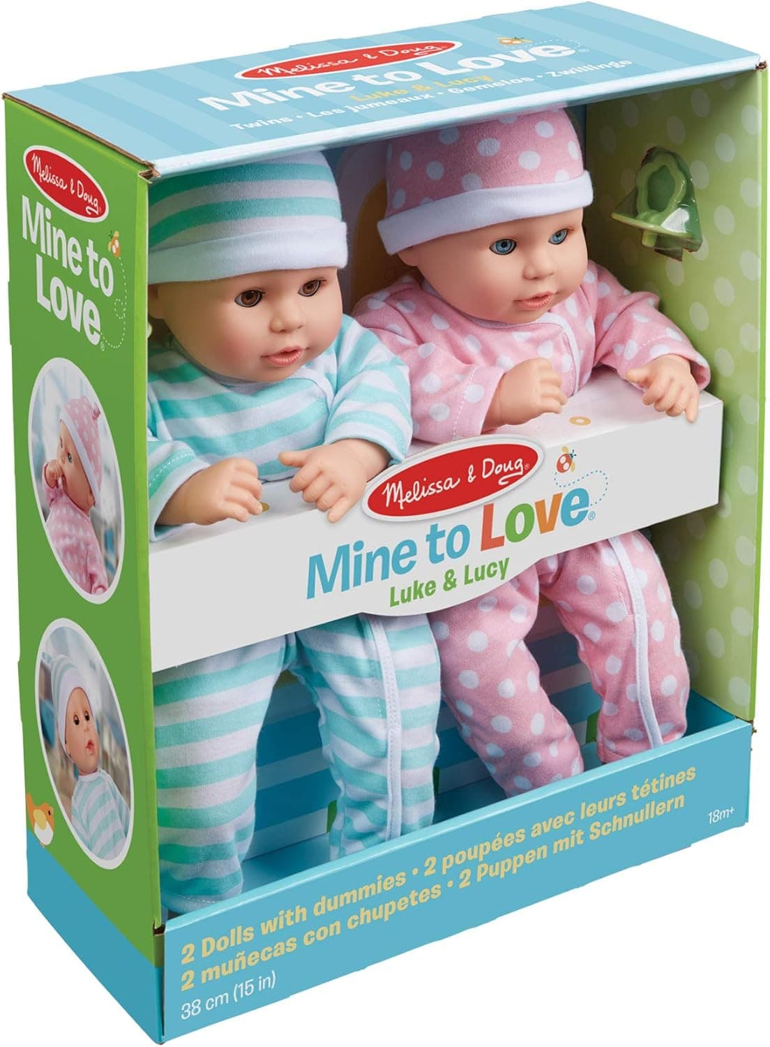 Melissa & Doug Luke & Lucy Twin Toy Baby Dolls I Twin Dolls Boy and Girl |Baby Doll Accessories I Pretend Play I Age 18 Months to 5 Years I Babydolls for Girls | Gift for Girls and Boys